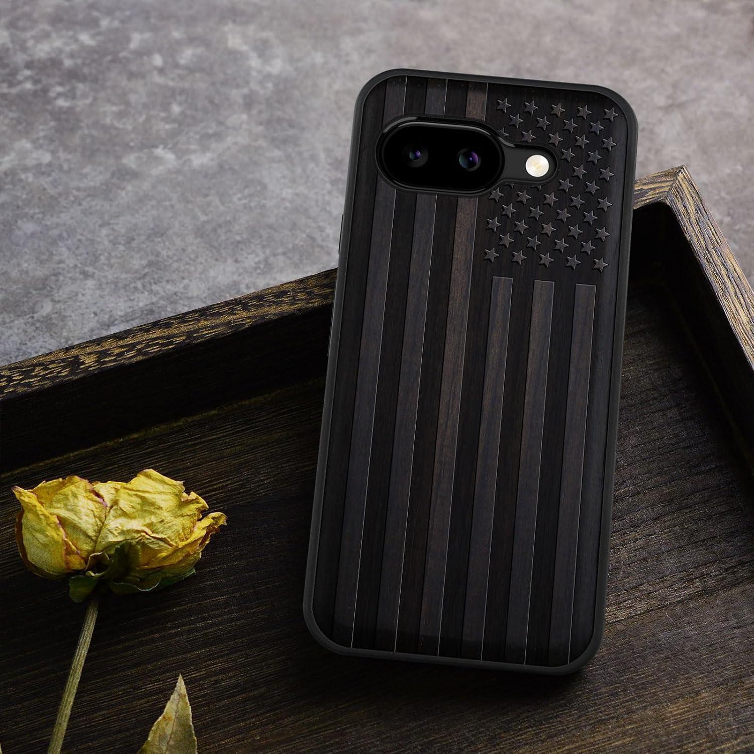 Funda de Madera Magnética Carveit para Google Pixel 9a - Negra