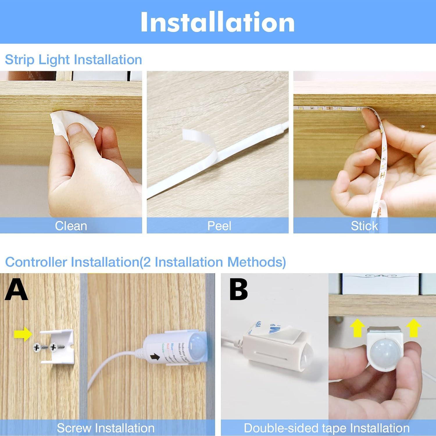 Tira de Luz LED WOBANE 5m con Sensor de Movimiento y Control Remoto