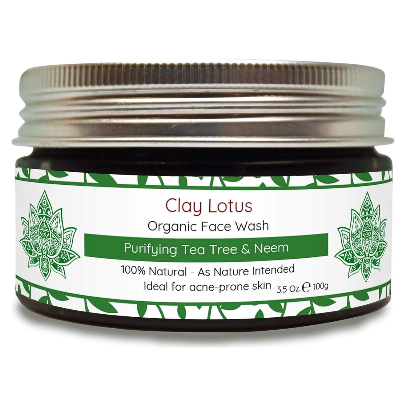 Limpiador Facial Orgánico Clay Lotus 100ml Piel Grasa Acné