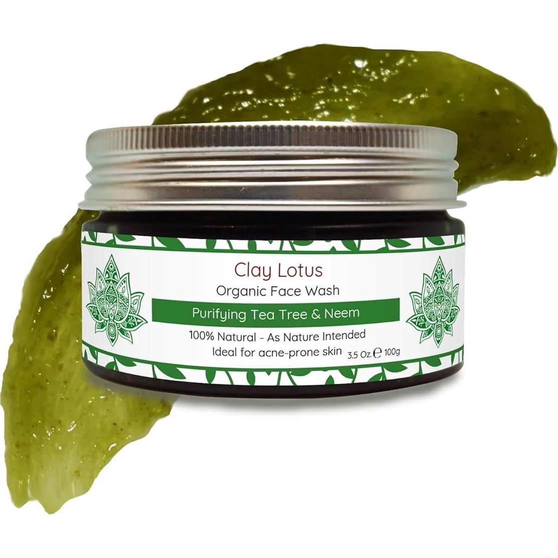 Limpiador Facial Orgánico Clay Lotus 100ml Piel Grasa Acné