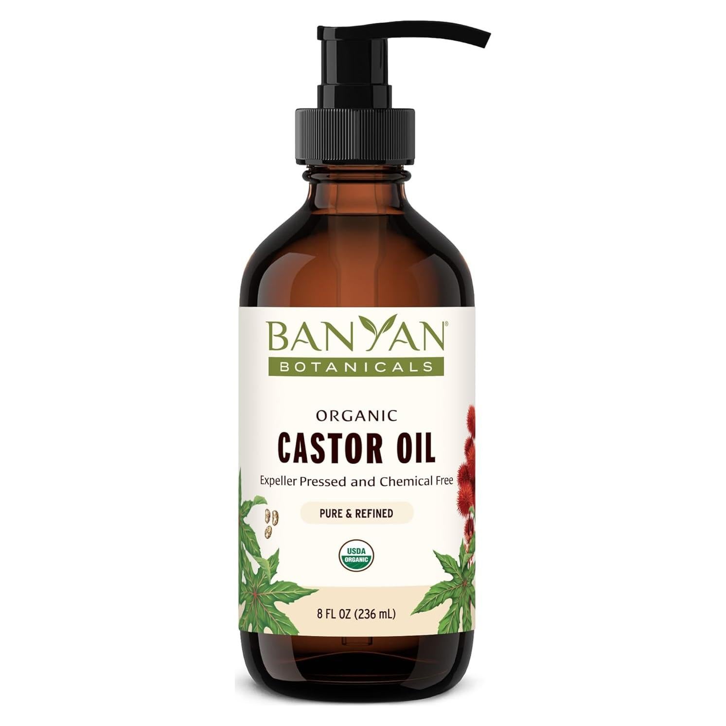 Aceite de Ricino Orgánico Banyan Botanicals 236.6 ml - Puro y Refinado