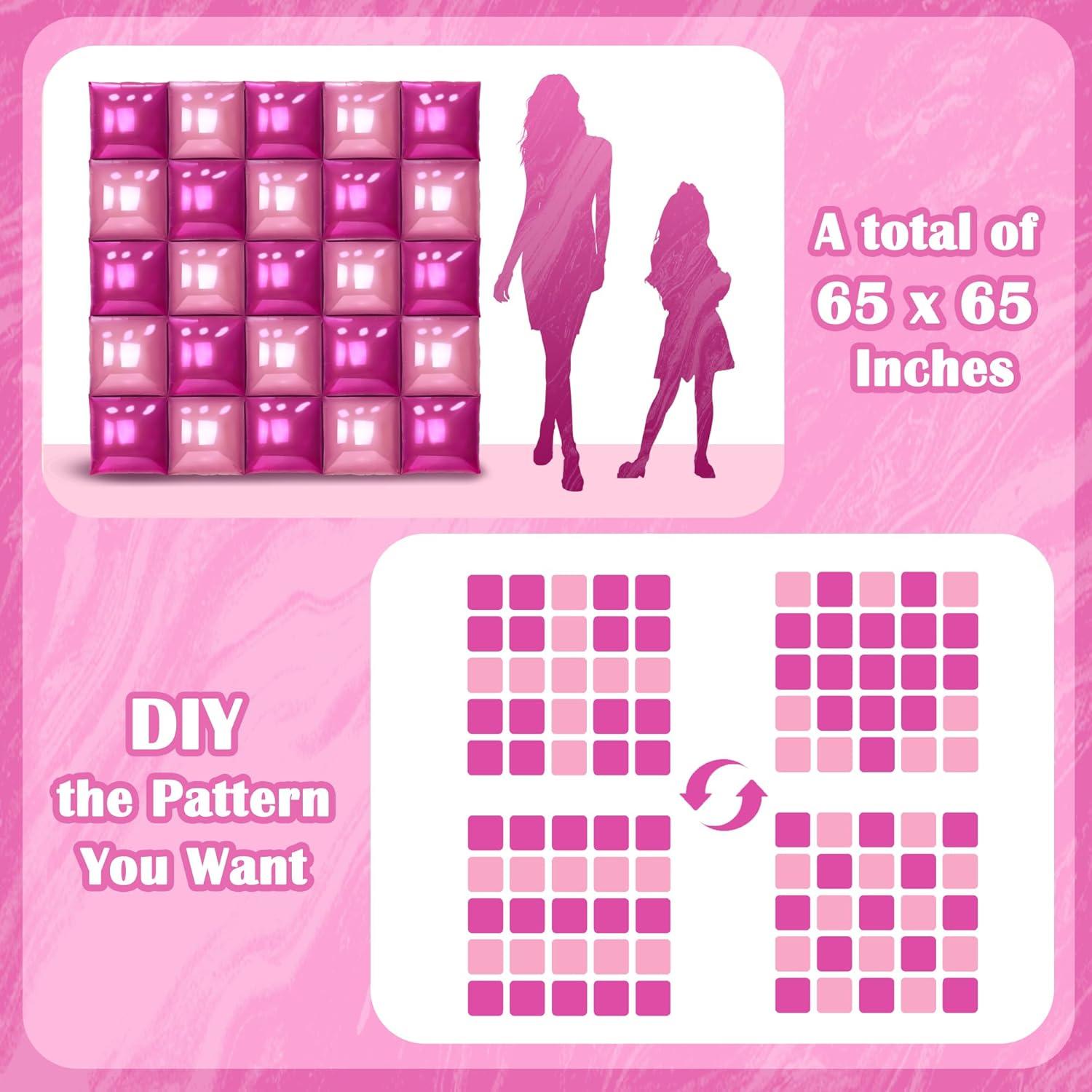 Kit de Pared de Globo Rosa Doble Cara 27pcs Hapidooda 48cm