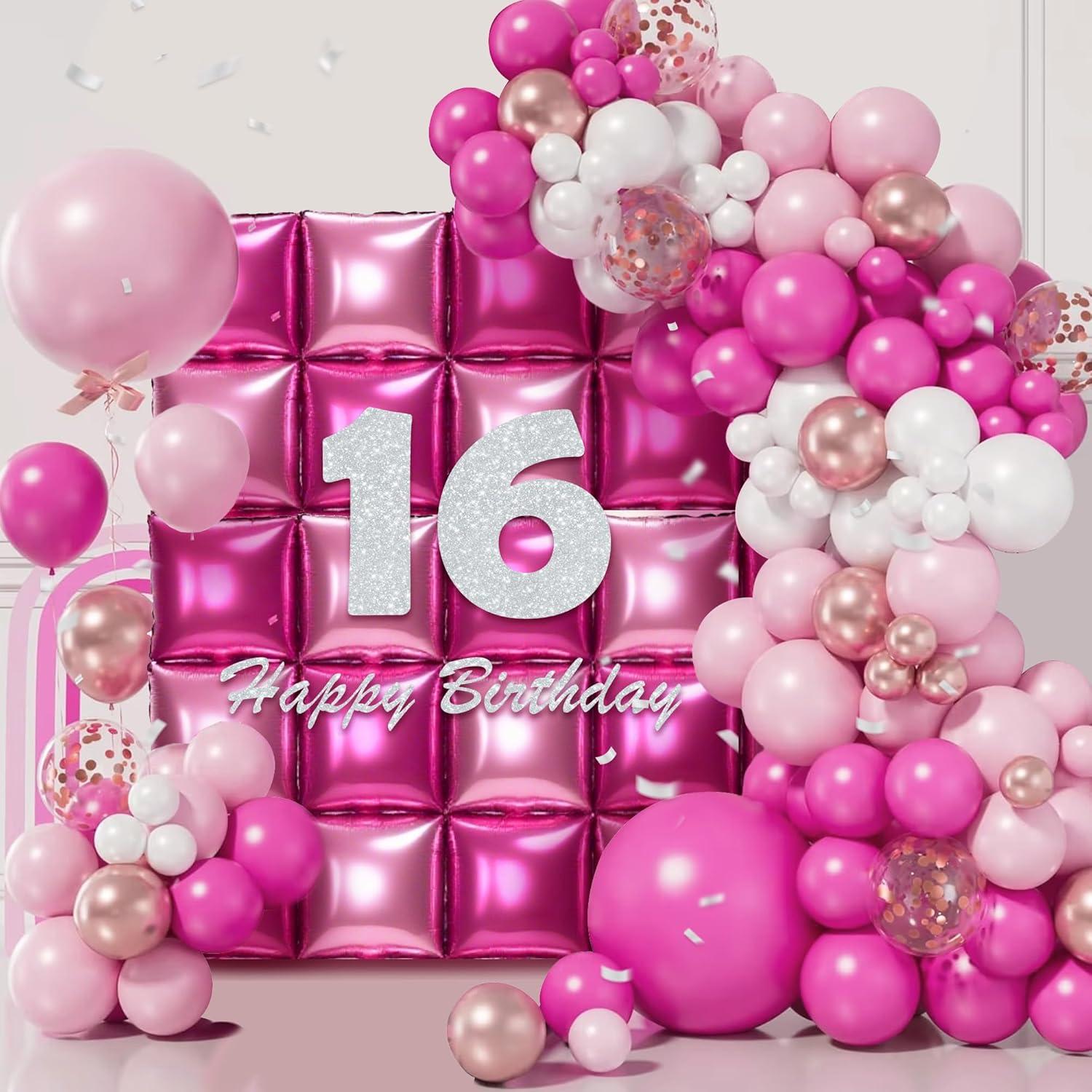 Kit de Pared de Globo Rosa Doble Cara 27pcs Hapidooda 48cm