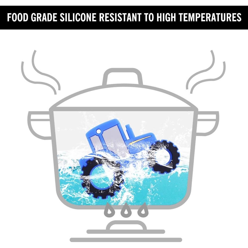 Mordedor de Silicona Cuebo Tractor Azul para Bebés 3+ Meses