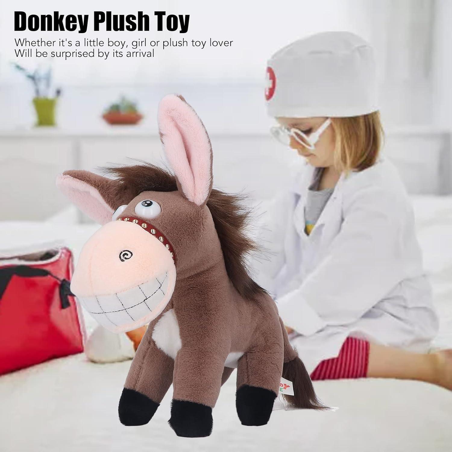 Juguete de Peluche Burro Marrón Cryfokt 30 cm Suave