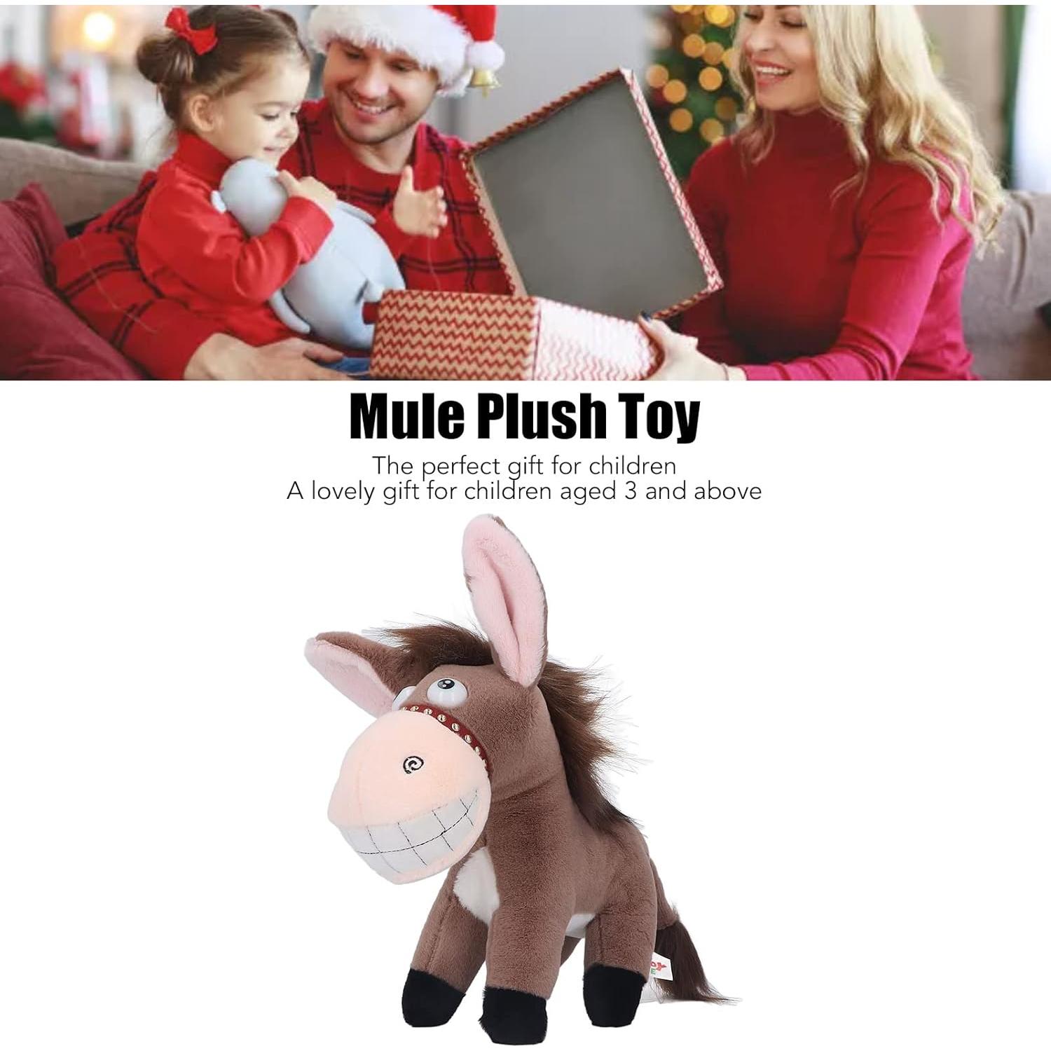 Juguete de Peluche Burro Marrón Cryfokt 30 cm Suave