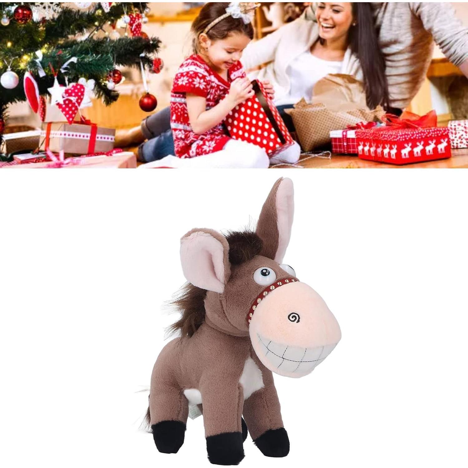 Juguete de Peluche Burro Marrón Cryfokt 30 cm Suave