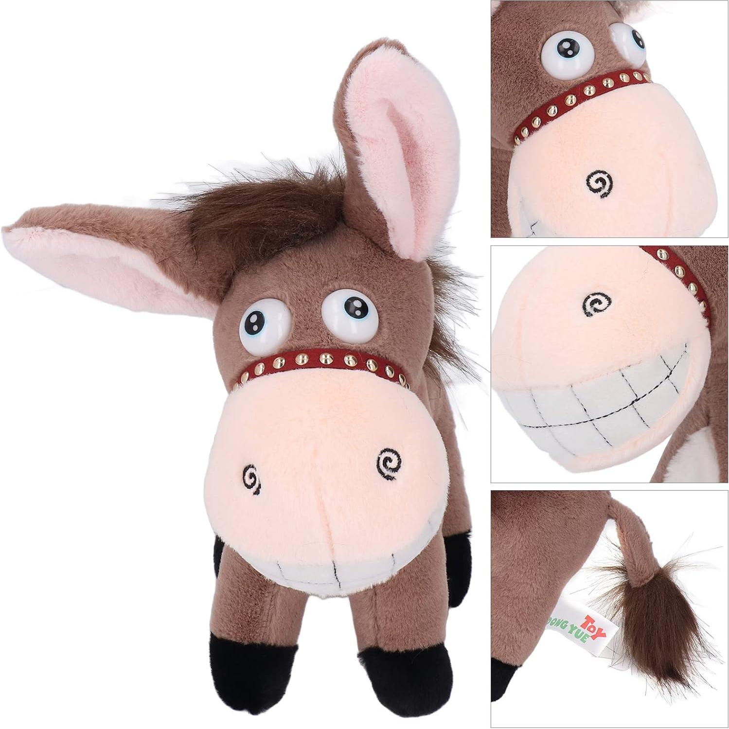 Juguete de Peluche Burro Marrón Cryfokt 30 cm Suave