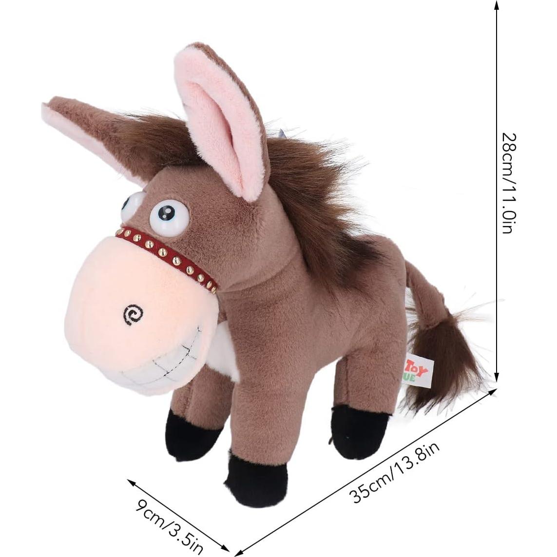 Juguete de Peluche Burro Marrón Cryfokt 30 cm Suave