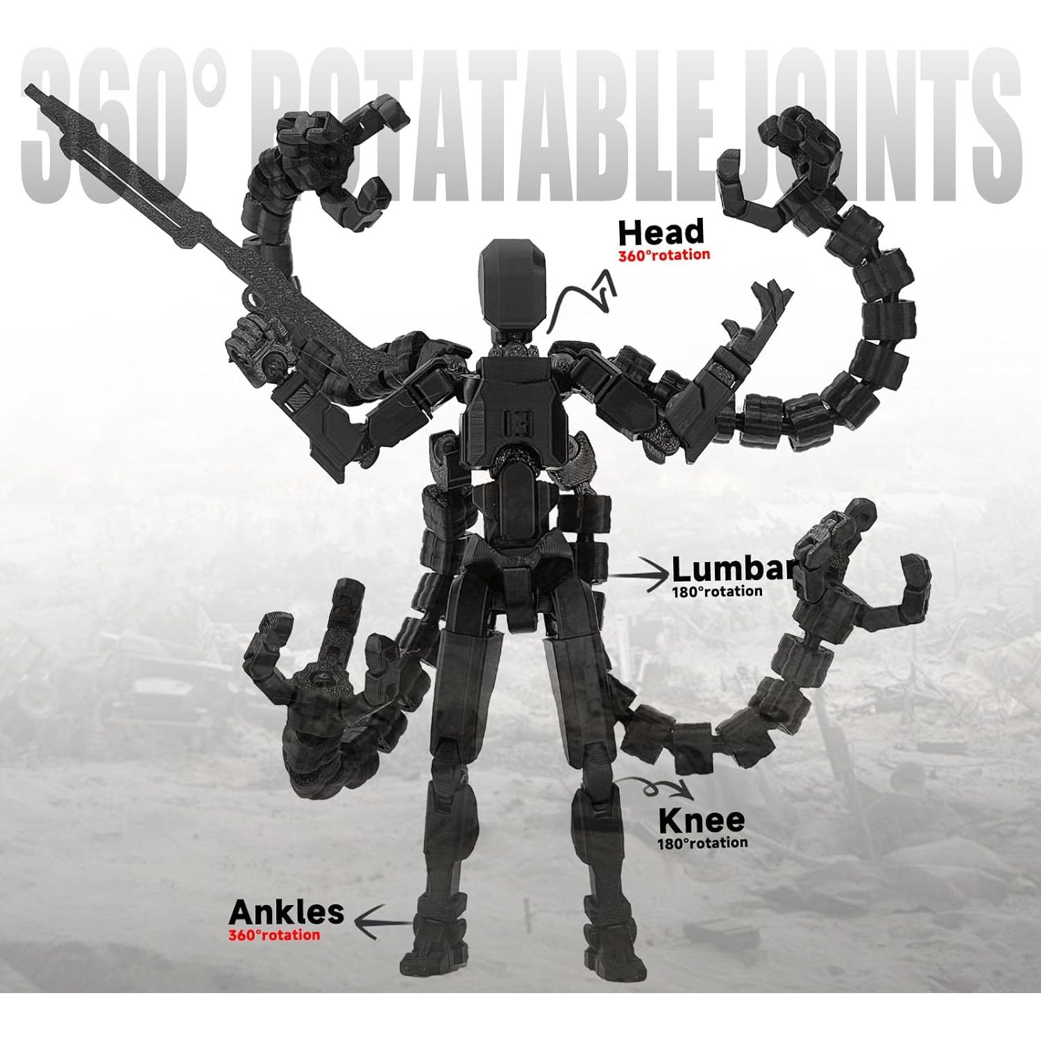 Figura de Acción T13 Articulada PkghoKids 13.97 cm Negro