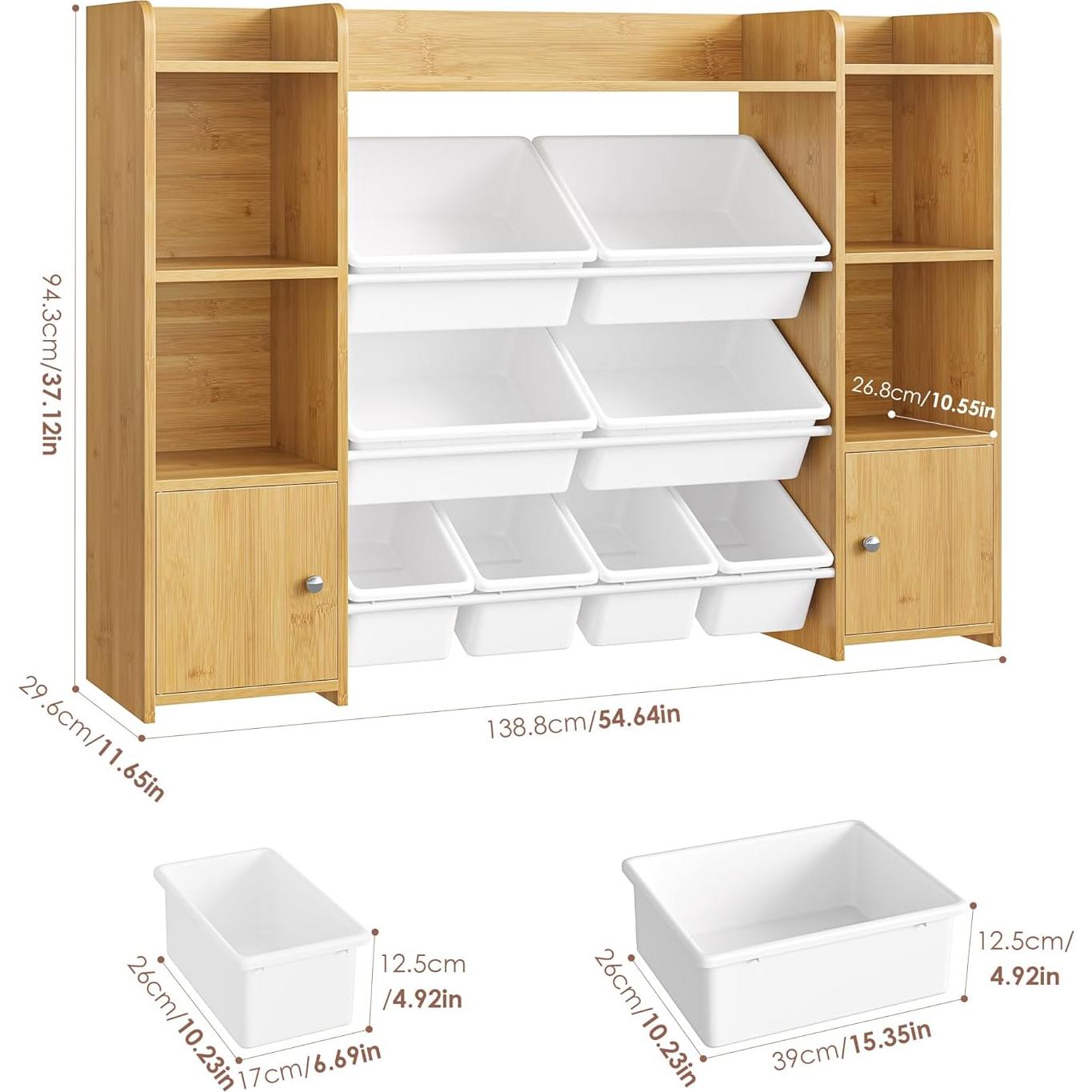 Organizador de Almacenamiento de Juguetes FOTOSOK Grande 8 Contenedores