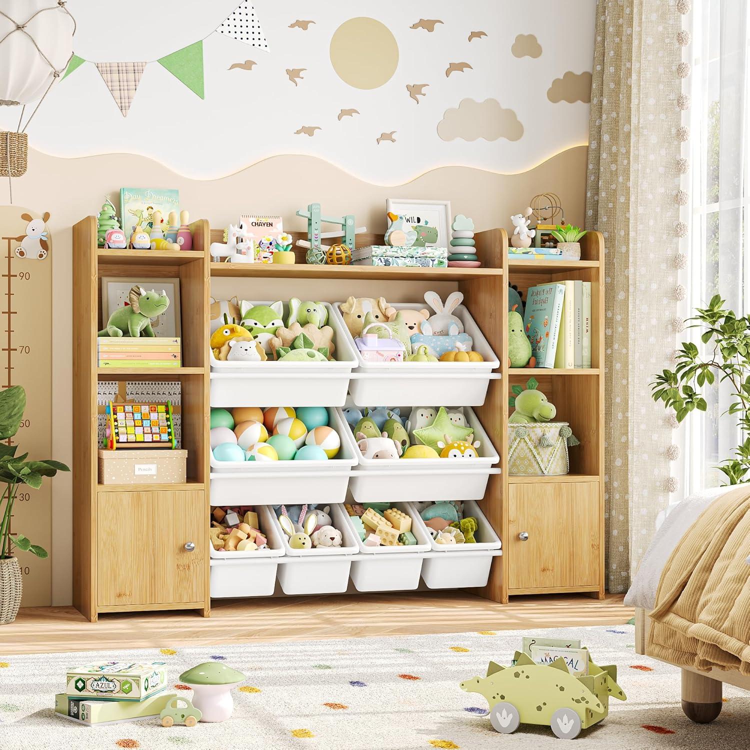 Organizador de Almacenamiento de Juguetes FOTOSOK Grande 8 Contenedores