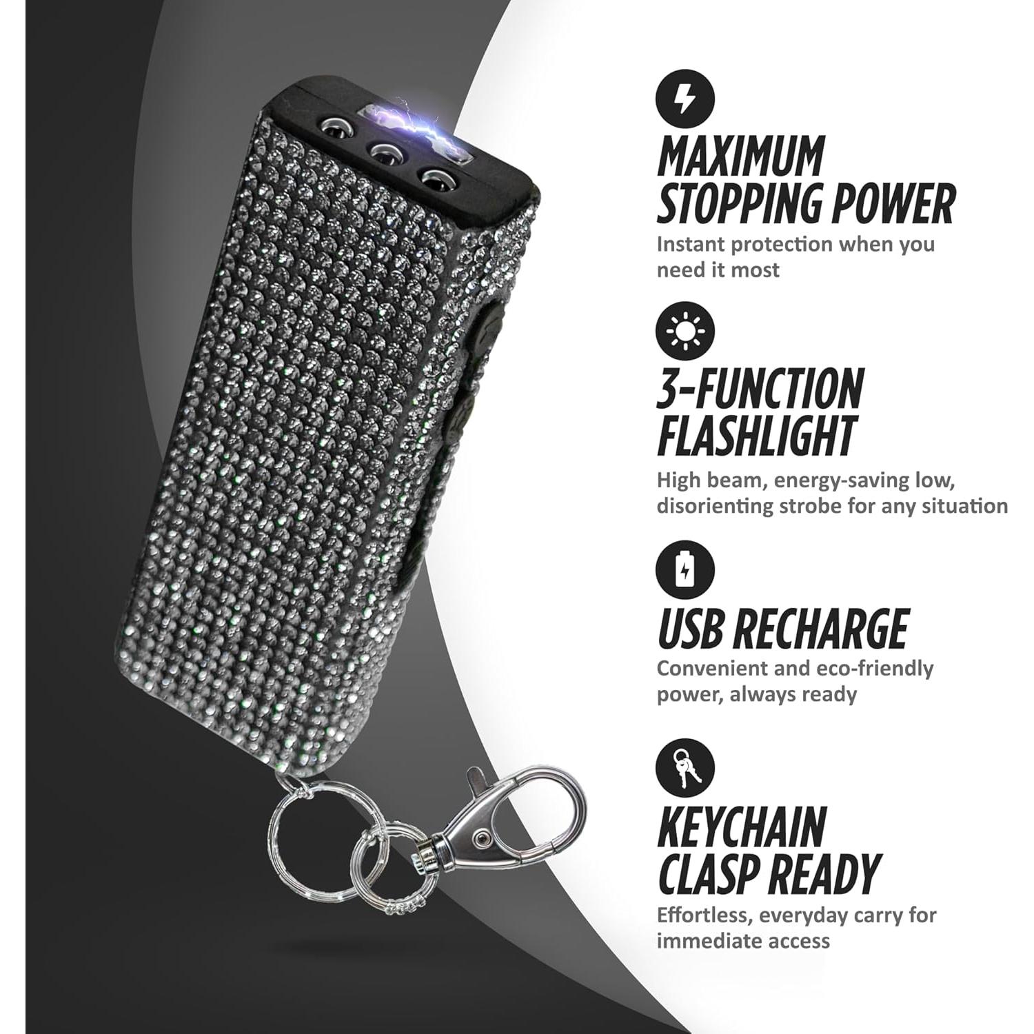 Mini Pistola de Choque Llave Guard Dog Brillante USB Recargable