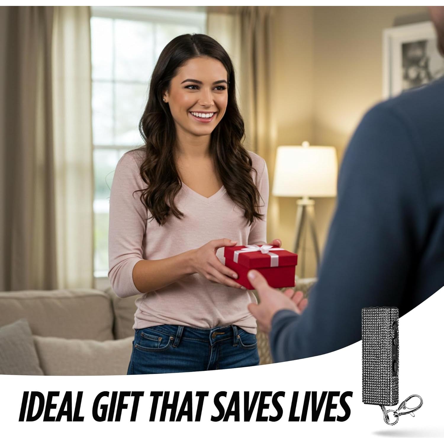 Mini Pistola de Choque Llave Guard Dog Brillante USB Recargable