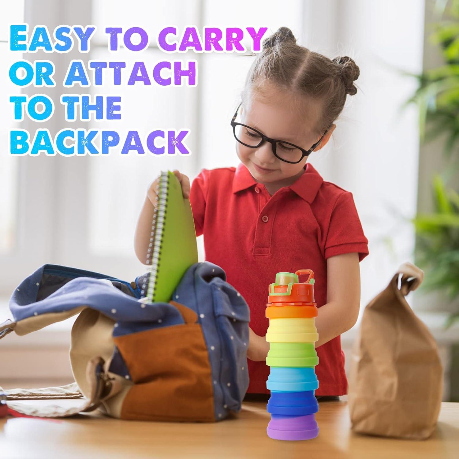 8 Botellas de Agua Plegables Silicona CHENGU 473ml Reutilizables