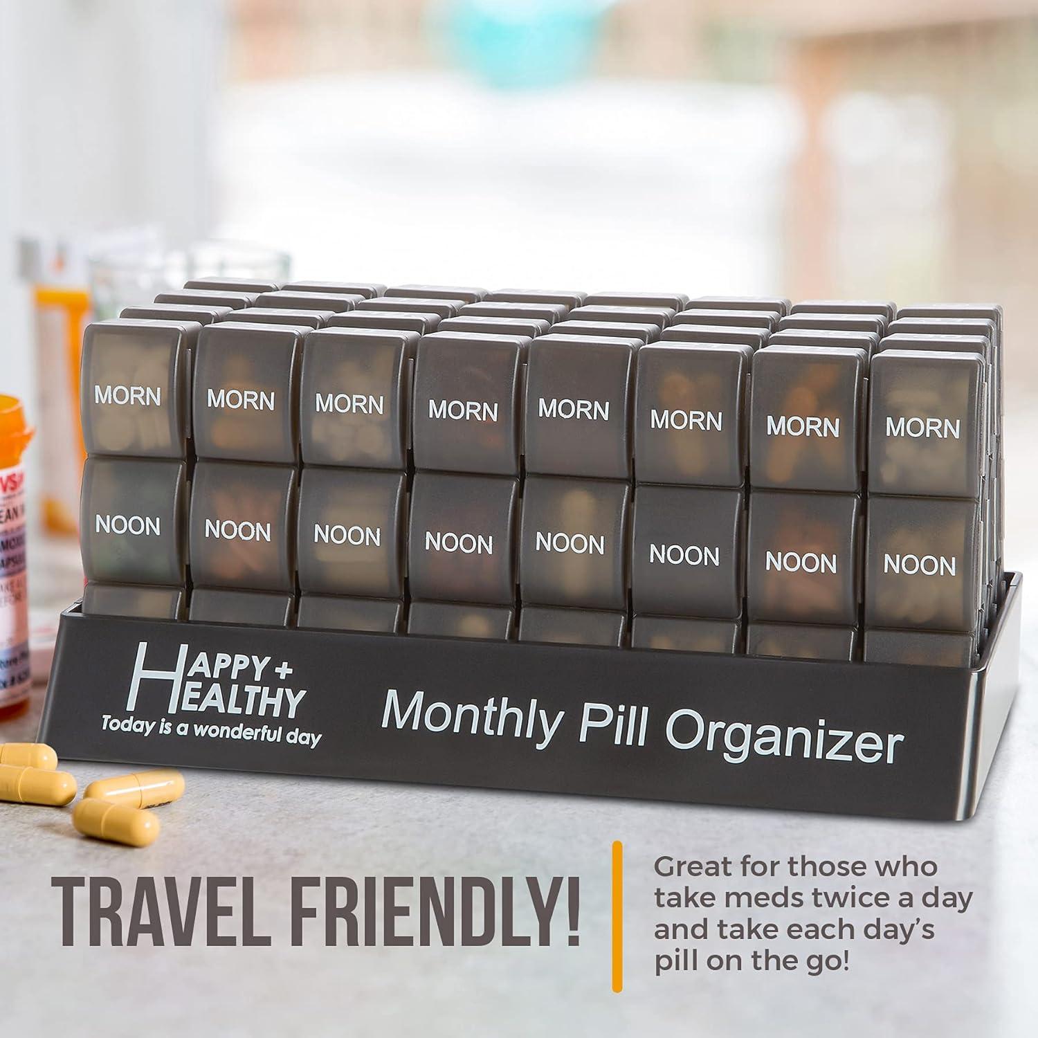 Organizador de Pastillas Mensual MEDca - 32 Compartimentos Negro