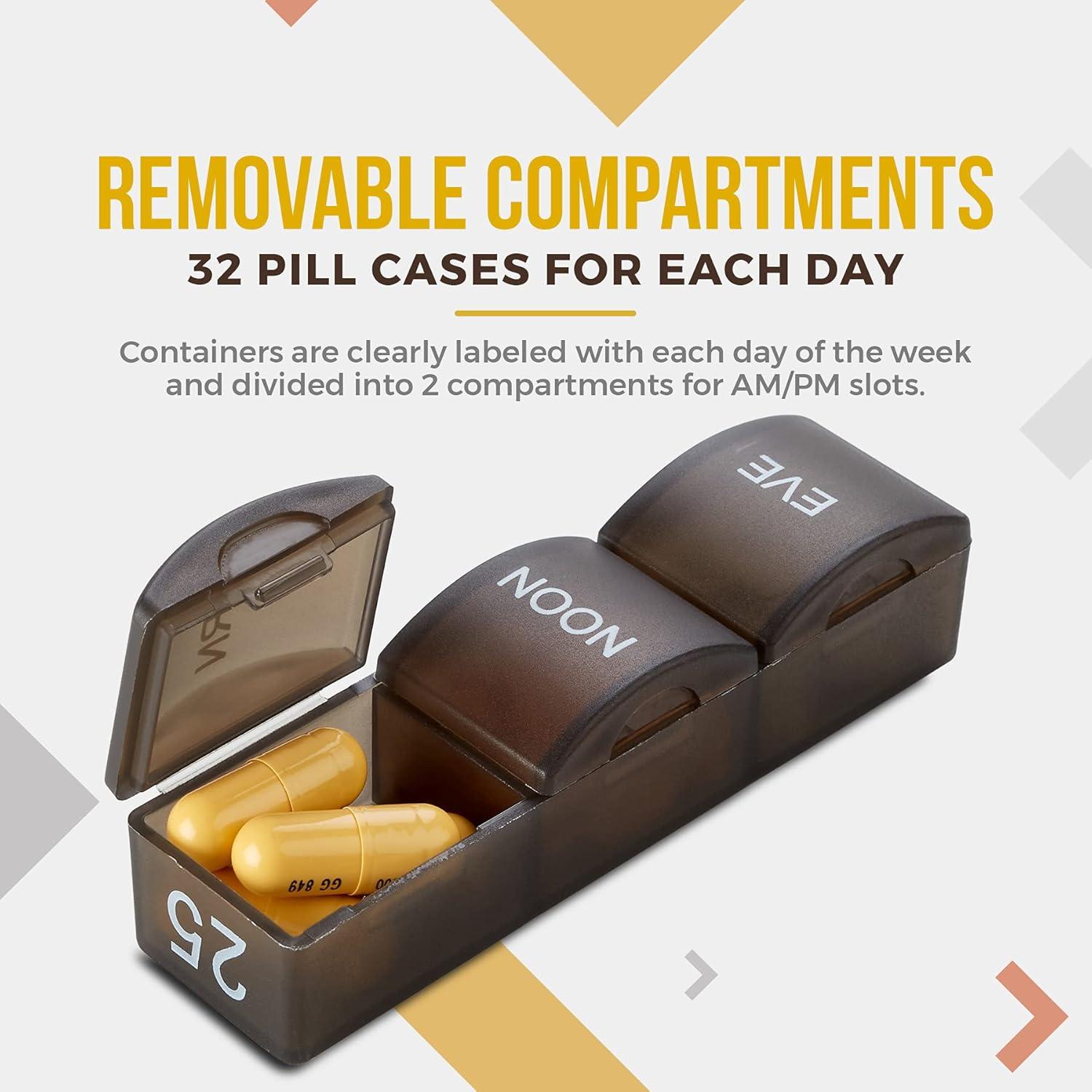 Organizador de Pastillas Mensual MEDca - 32 Compartimentos Negro