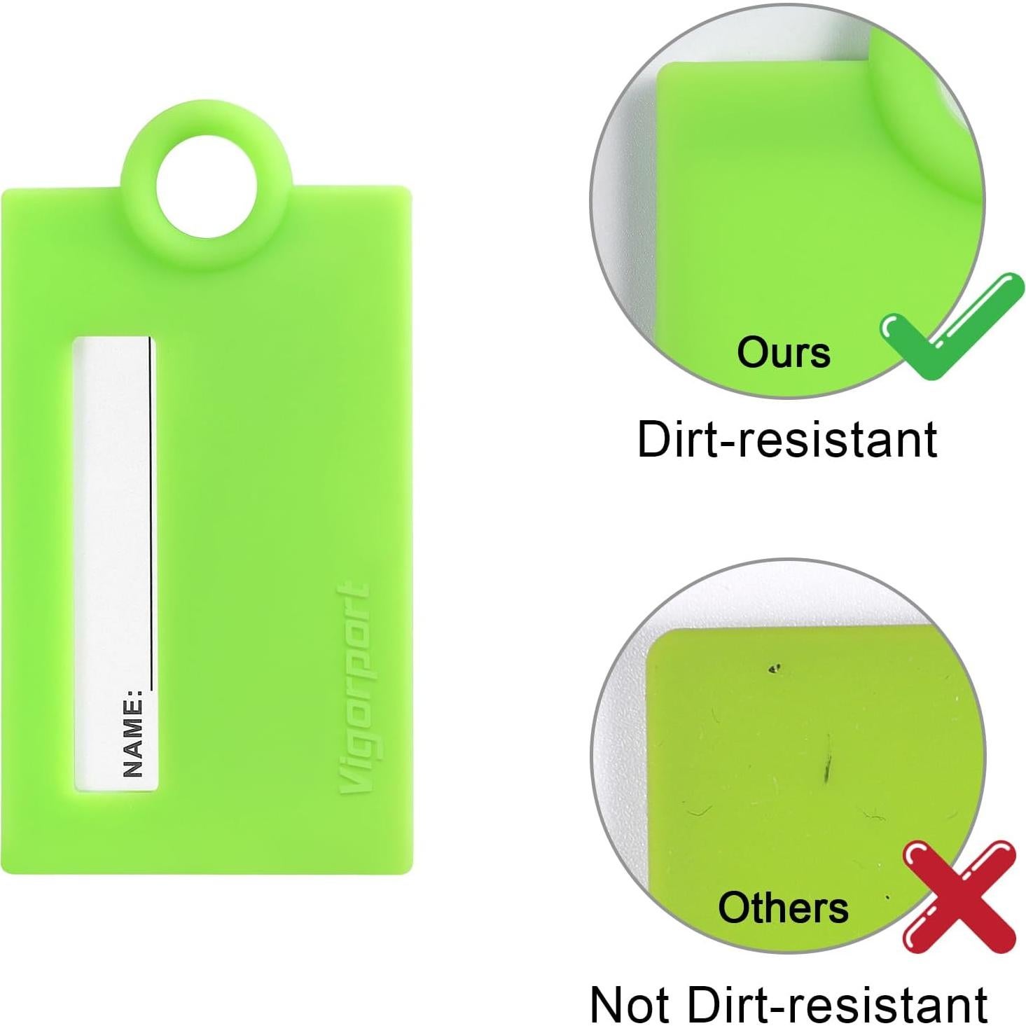 Etiquetas de Equipaje Vigorport Silicona Verde Letra Z - Paquete de 3