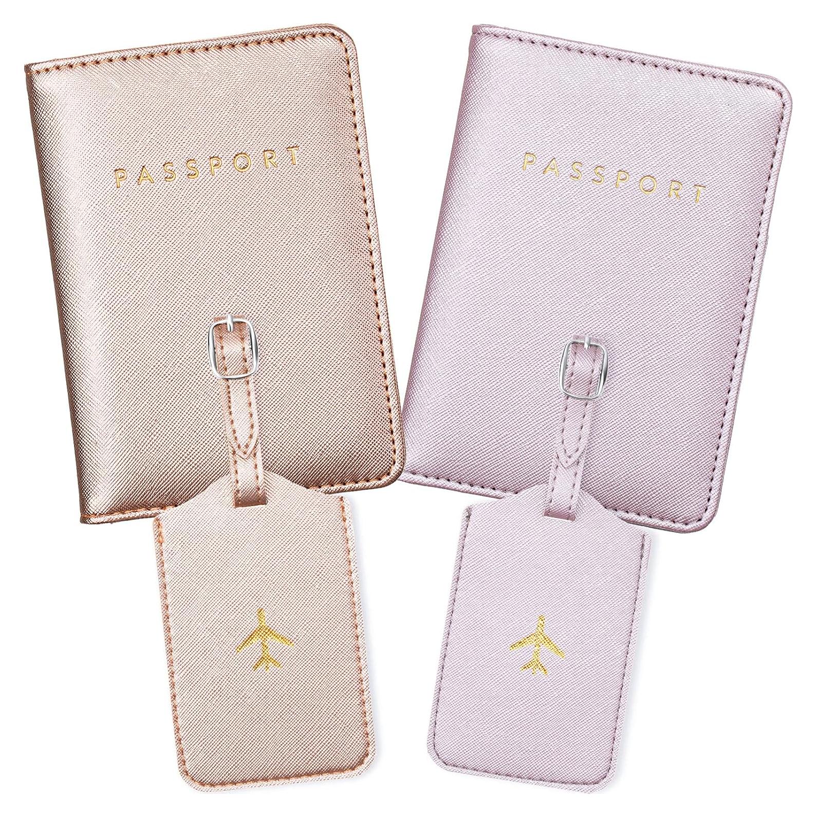 Set de Fundas de Pasaporte y Etiquetas Weewooday - Púrpura/Rosa