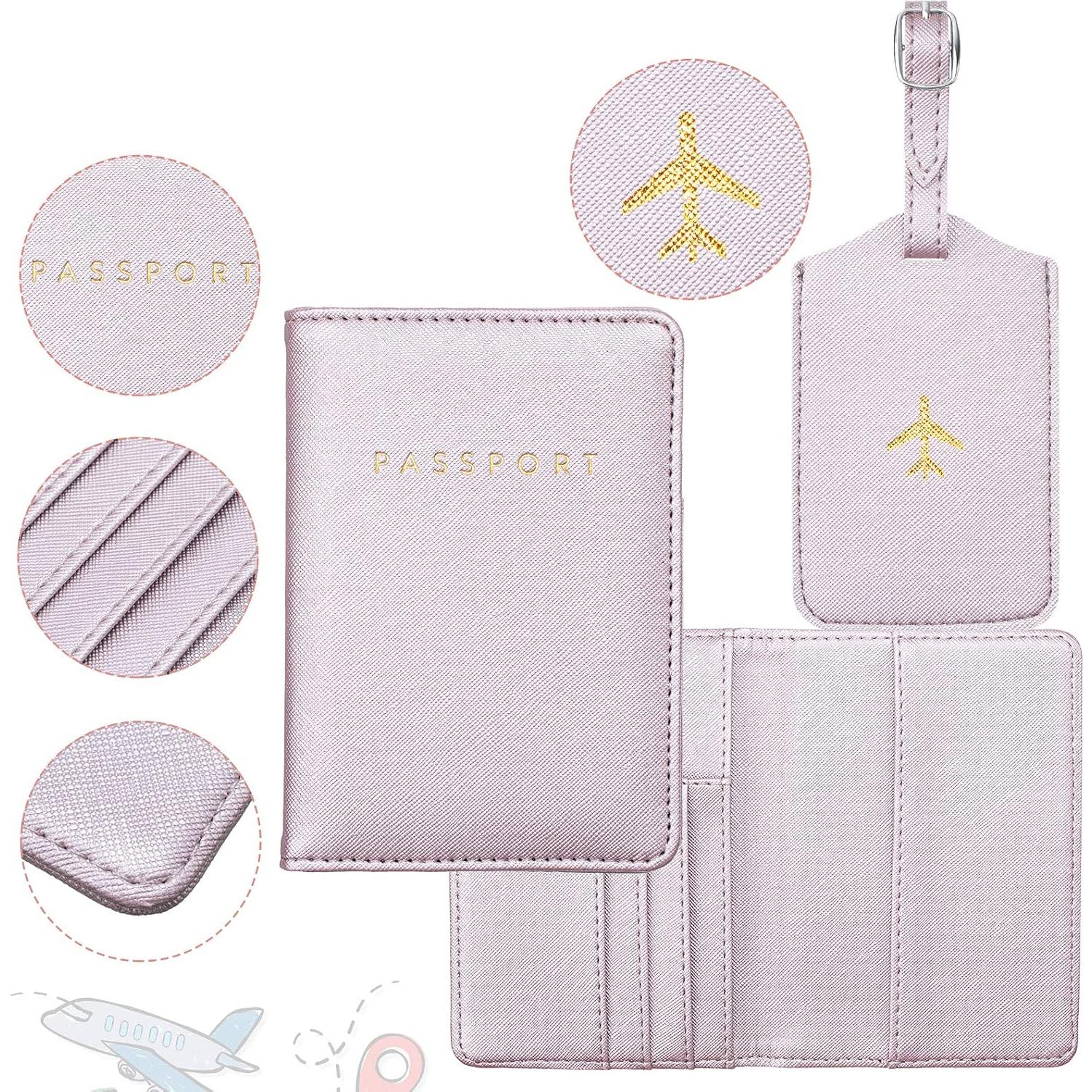 Set de Fundas de Pasaporte y Etiquetas Weewooday - Púrpura/Rosa