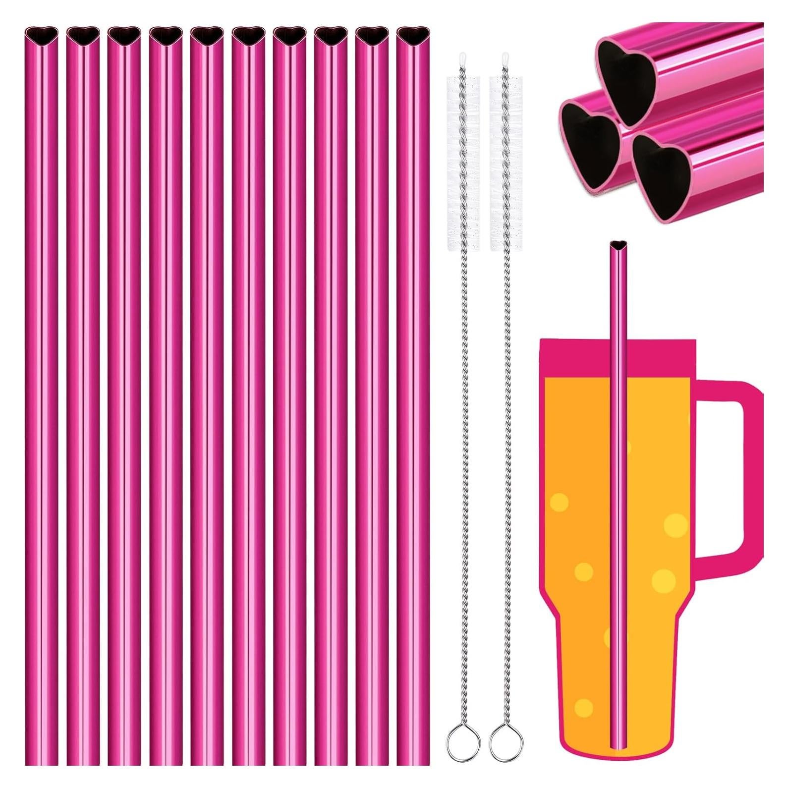 Pajitas Reutilizables NiHome Acero Inoxidable Corazón 30.48 cm