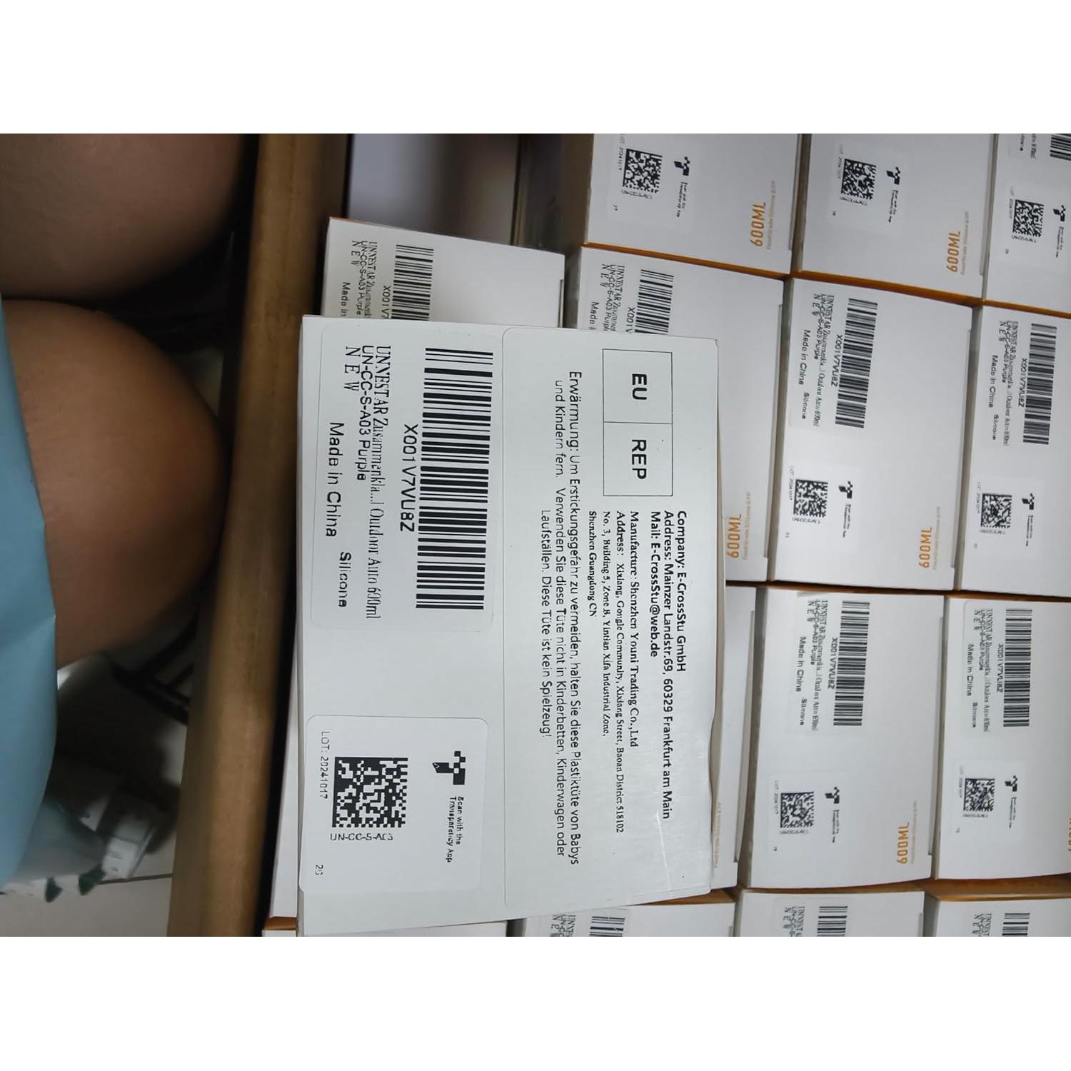 Taza Plegable UNNESTAR 350ml Silicona Reutilizable Negra