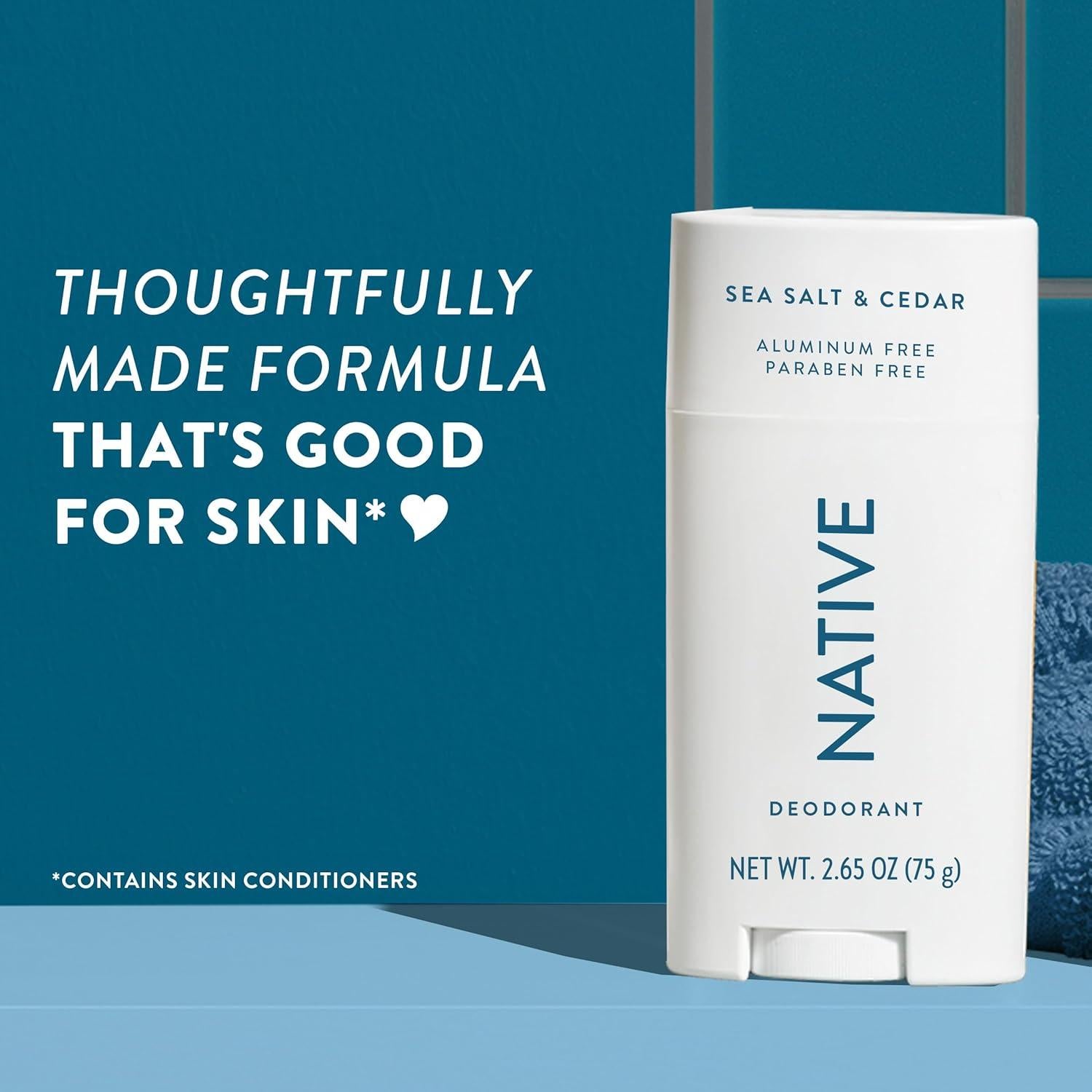 Desodorante Natural Nativo Sal Marina y Cedro 117g Libre de Aluminio