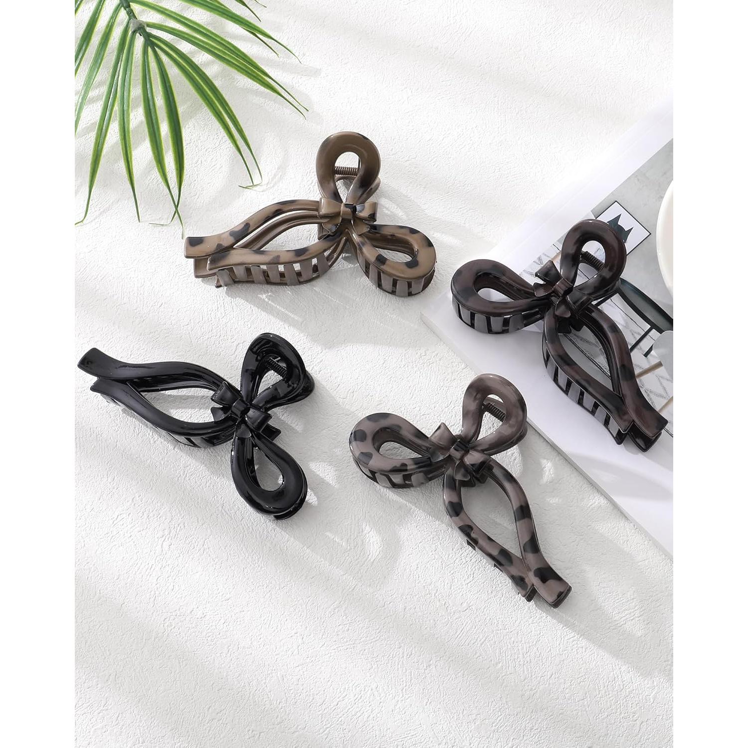 4 Clips de Pelo con Lazo Chlins - Antideslizantes 12.5 cm