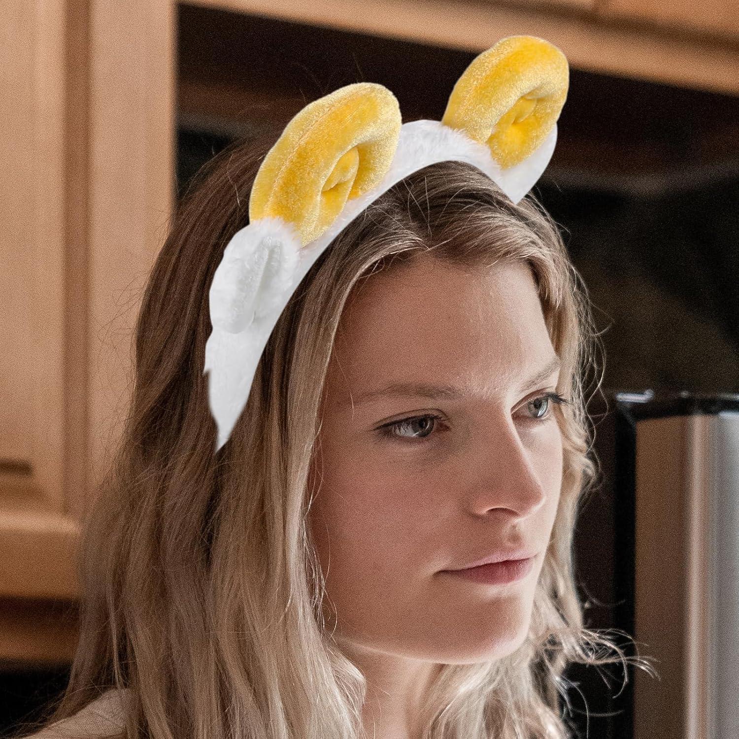 Diadema Espiral de Oveja PRETYZOOM Amarilla para Cuidado Facial