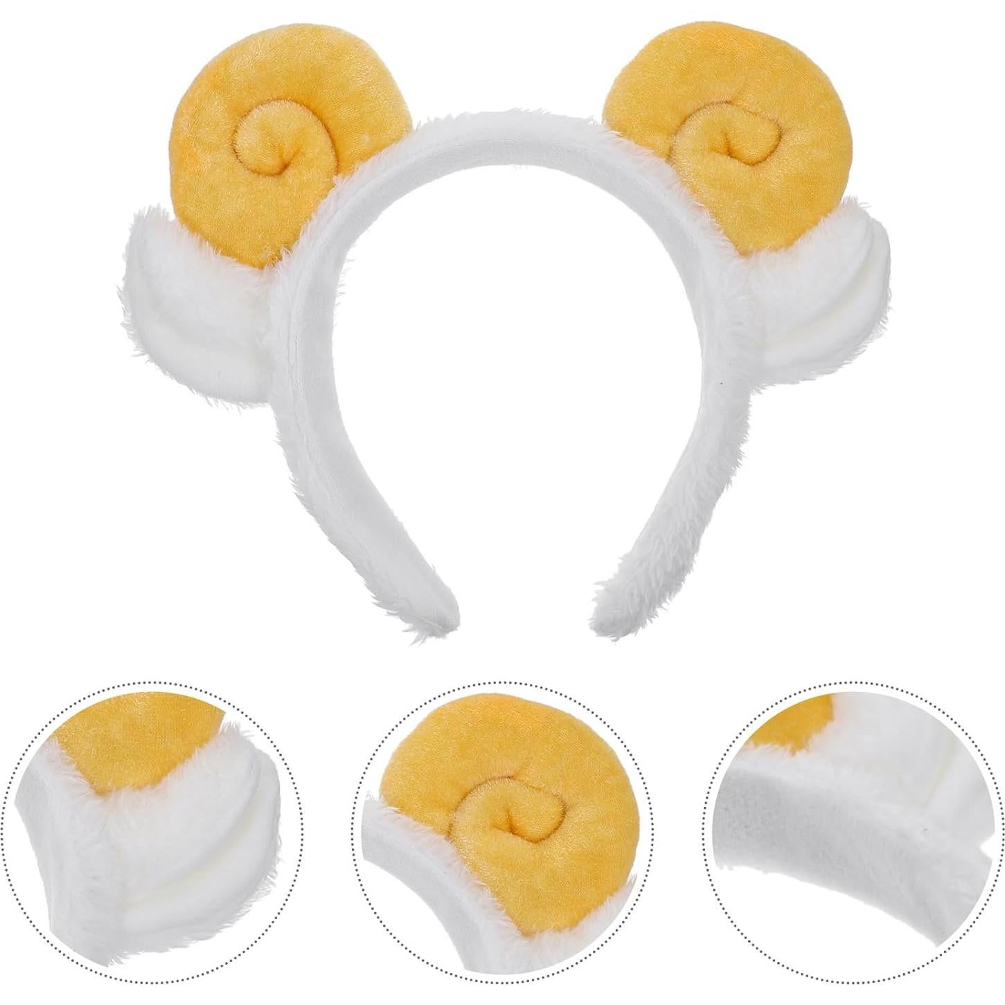 Diadema Espiral de Oveja PRETYZOOM Amarilla para Cuidado Facial