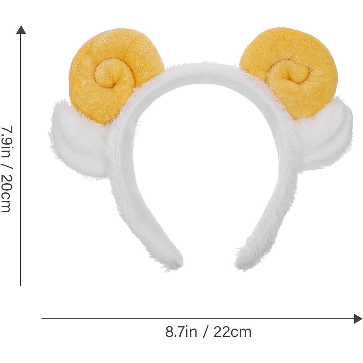 Diadema Espiral de Oveja PRETYZOOM Amarilla para Cuidado Facial