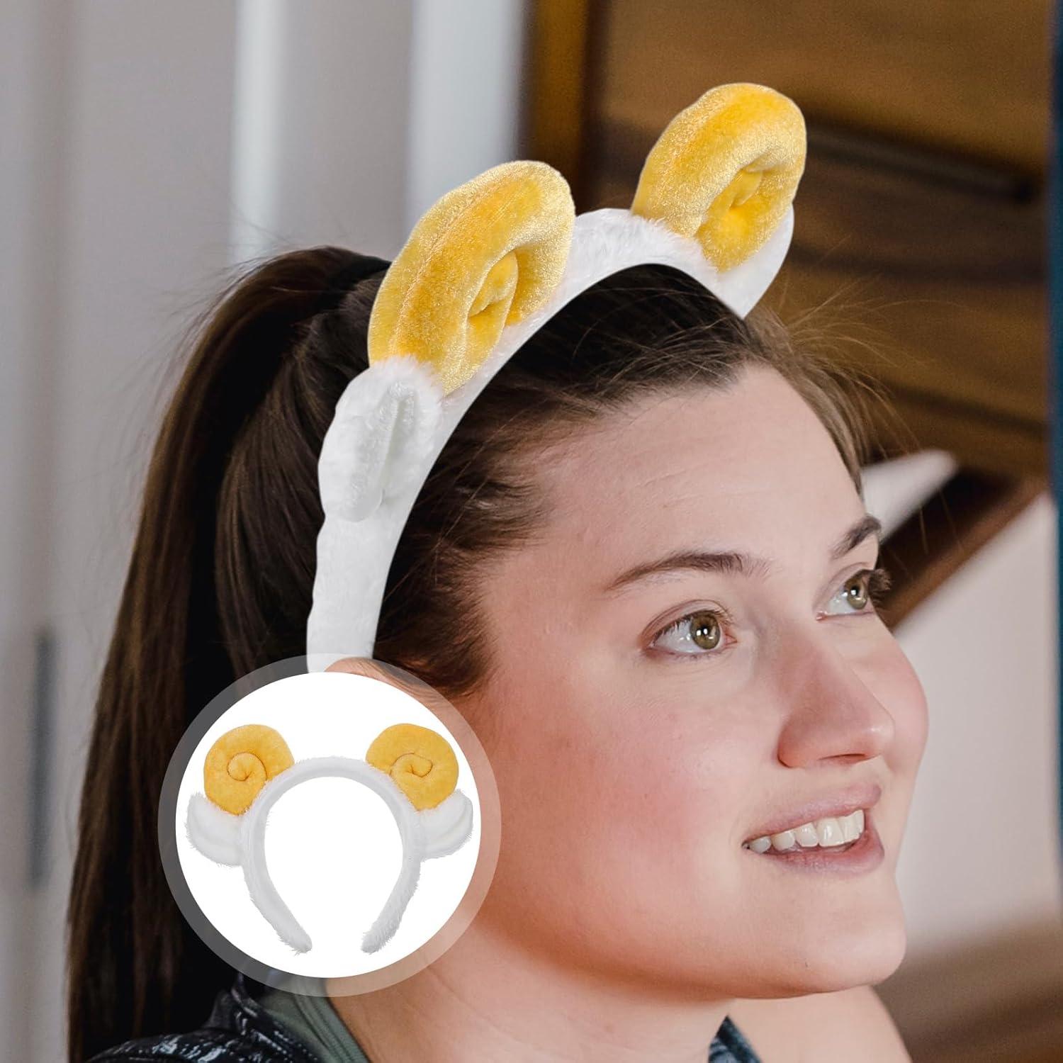 Diadema Espiral de Oveja PRETYZOOM Amarilla para Cuidado Facial