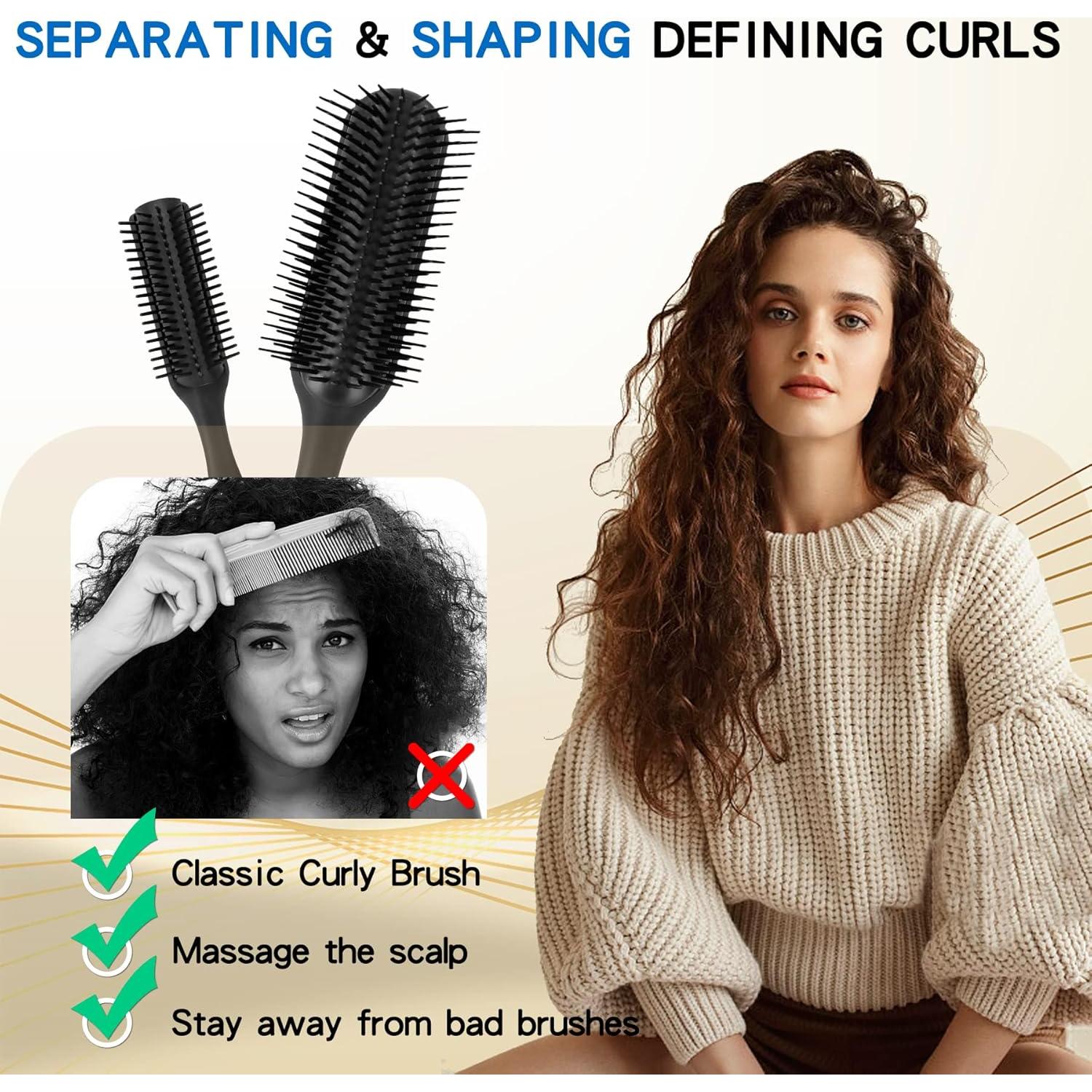 Cepillo para Rizos Enjoy Holiday 1981 - 2 PCS Negro 9 Filas