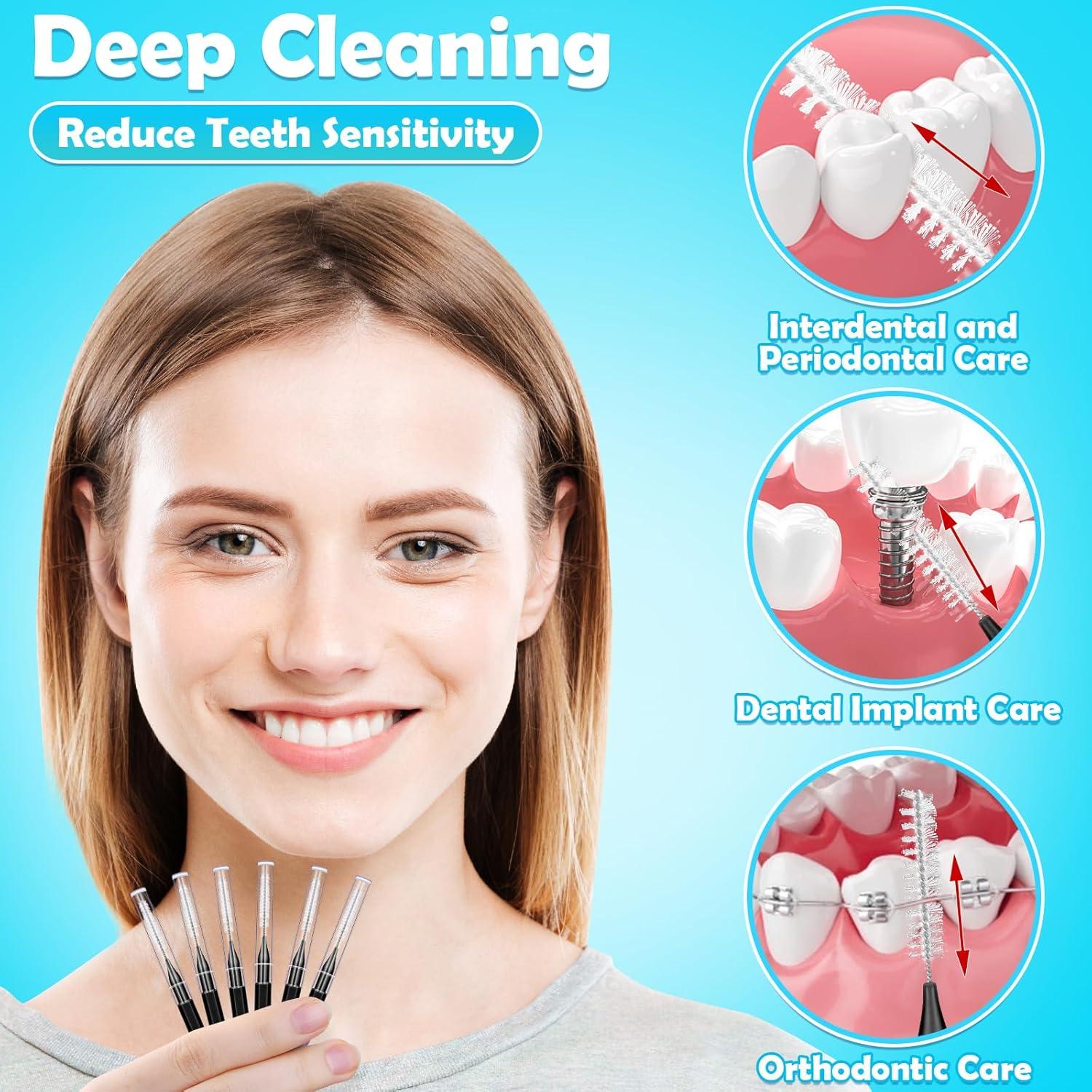 120 Cepillos Interdentales MAPVOLUT para Cuidado Oral Negro