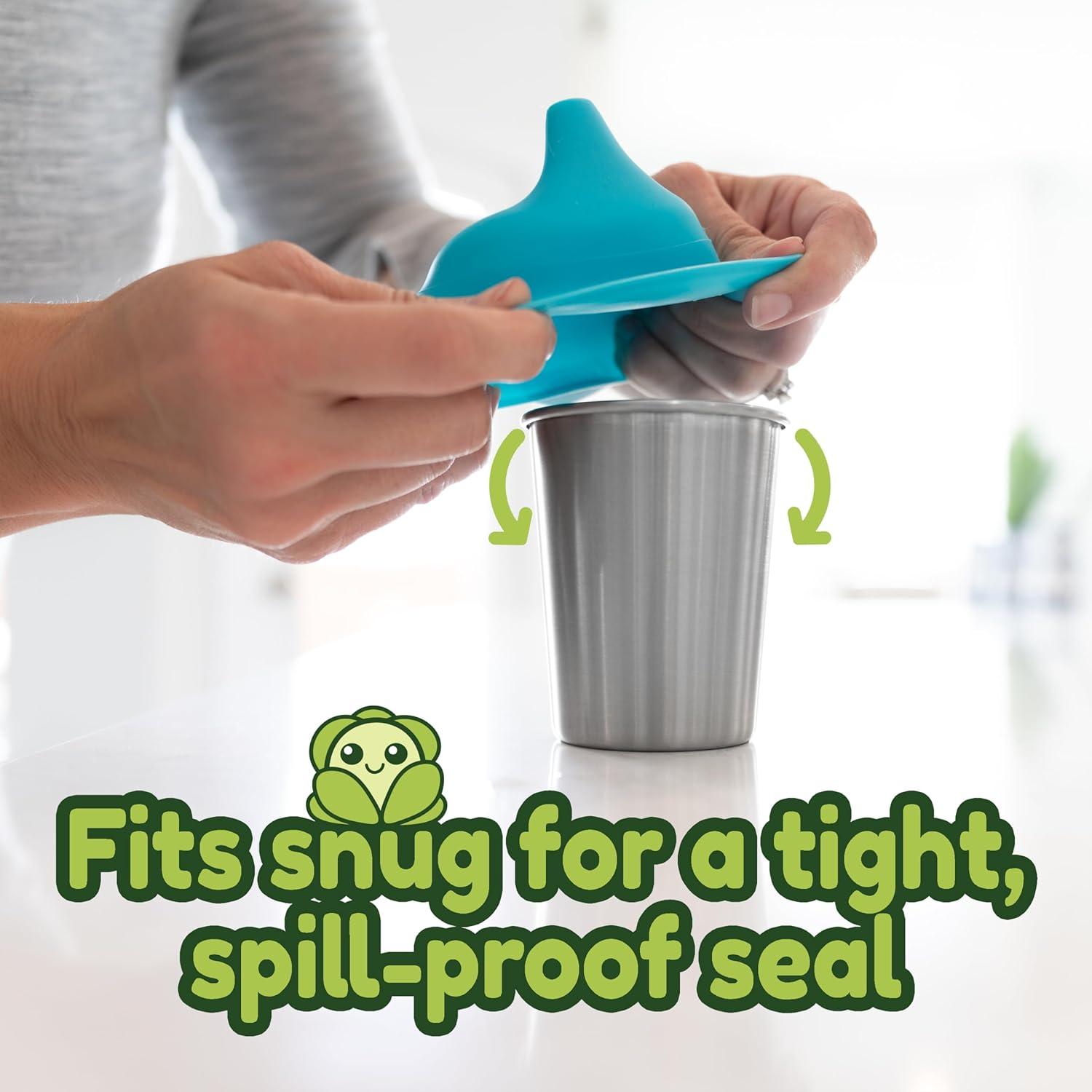 Tapa de Vaso de Silicona Healthy Sprouts - 3 Piezas, A Prueba de Derrames