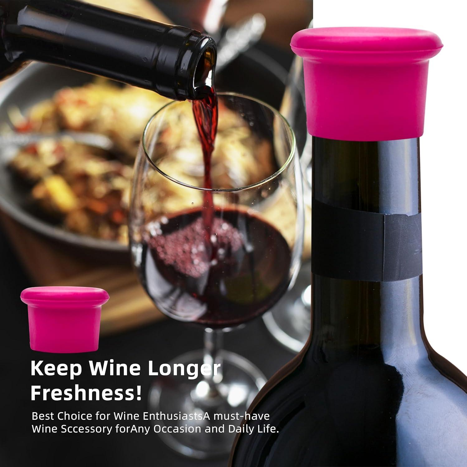 12 Tapones de Silicona para Vino DXMWWTP - 6 Colores