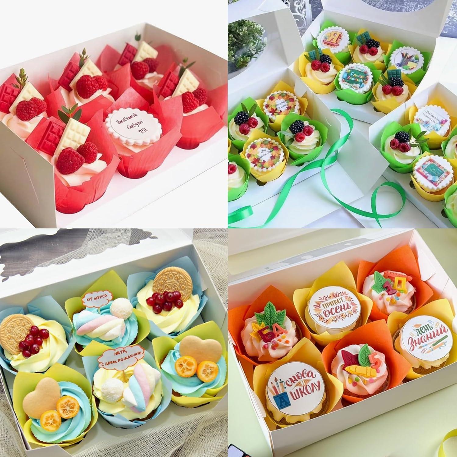 150 Forros de Cupcake Tulipán IAXSEE - Papel a Prueba de Grasa