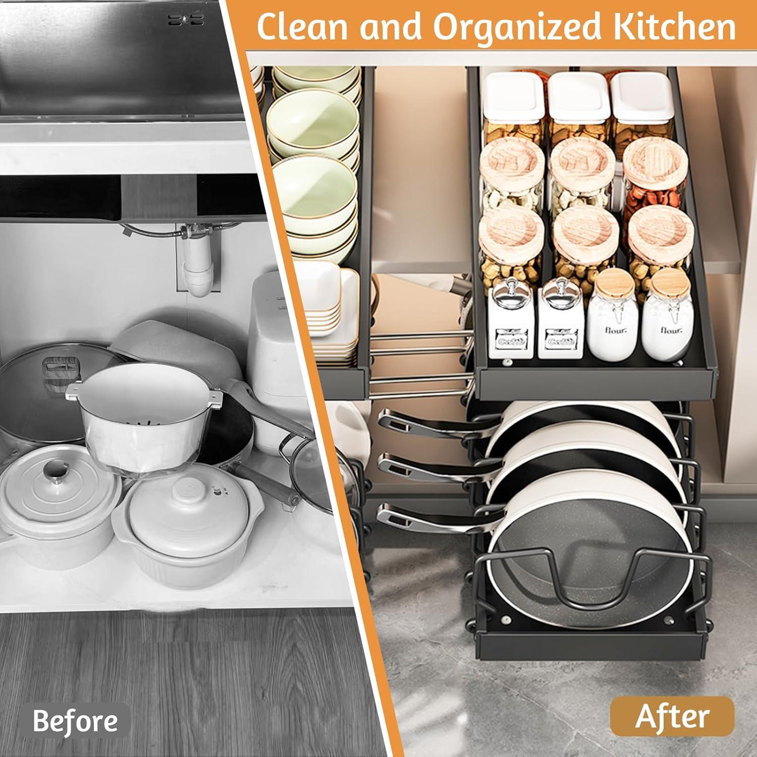 Organizador de Gabinete Extraíble XIAPIA con 8 Divisores Ajustables