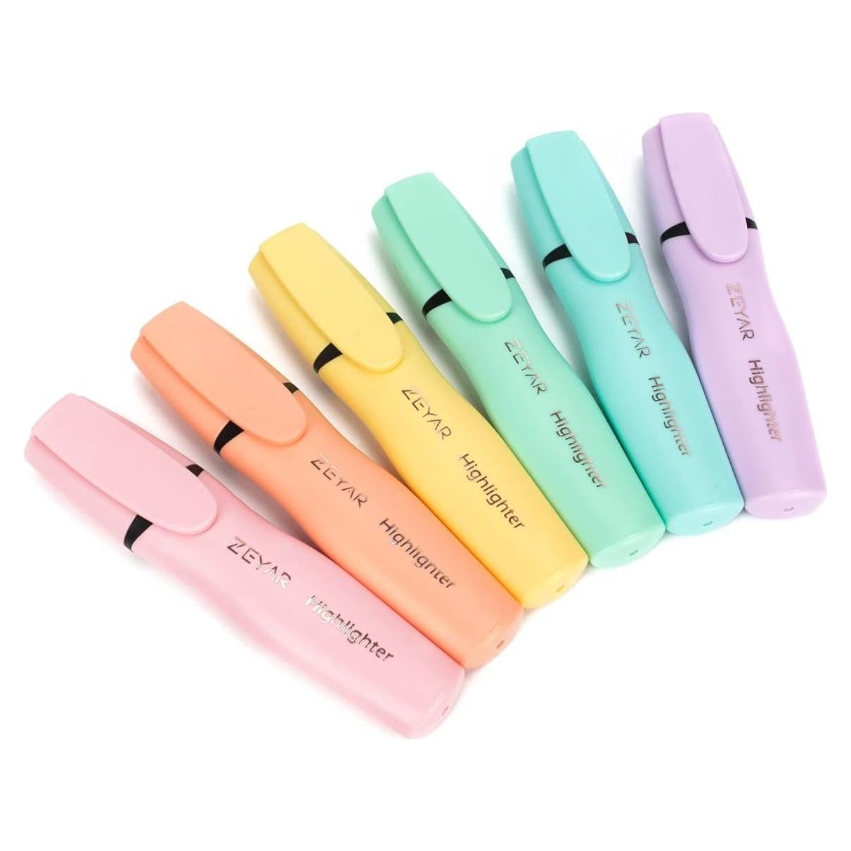 Resaltadores ZEYAR Macaron 6 Colores Punta Chisel Certificado AP