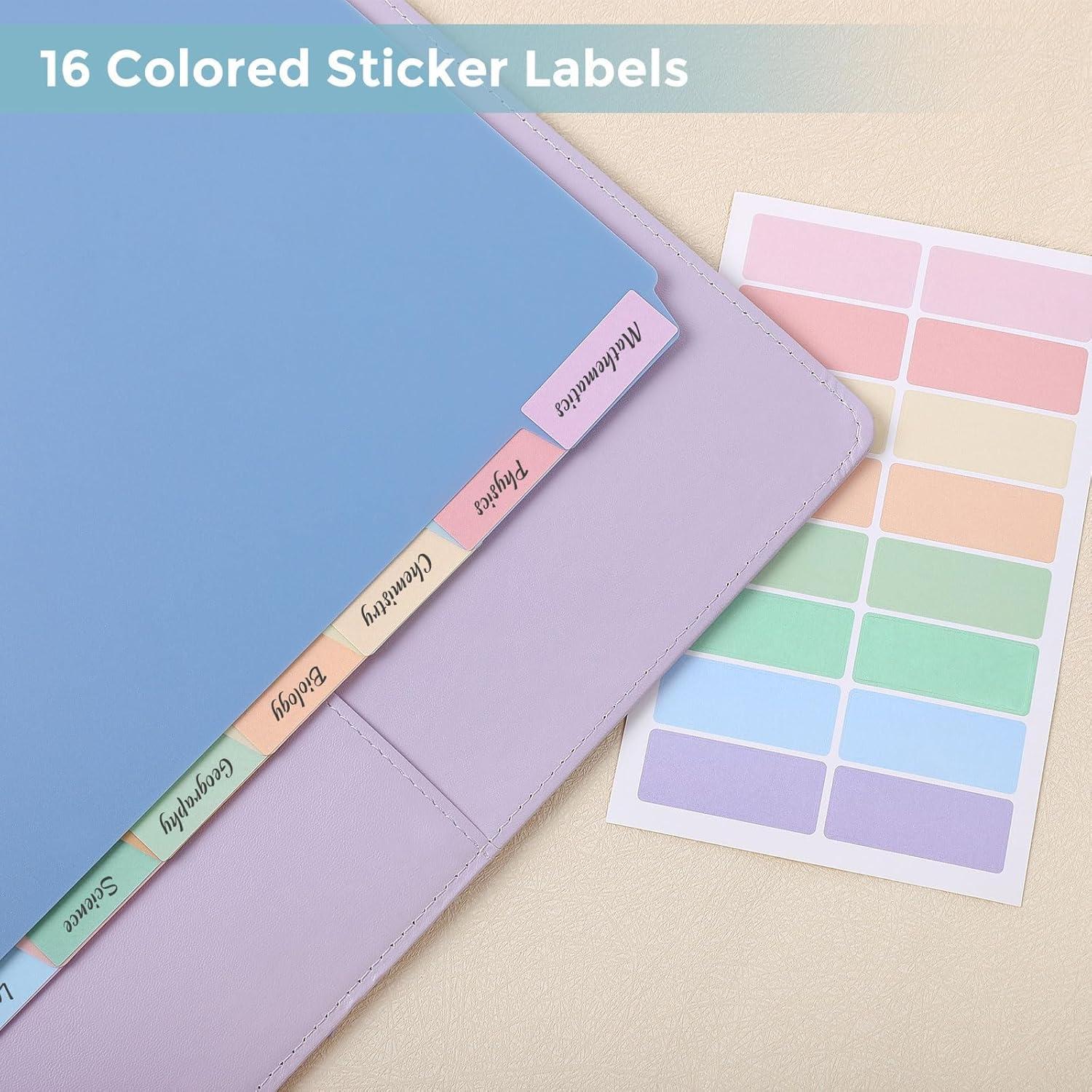 Divisores de Plástico SKYDUE 8 Pestañas para Carpeta 3 Anillas