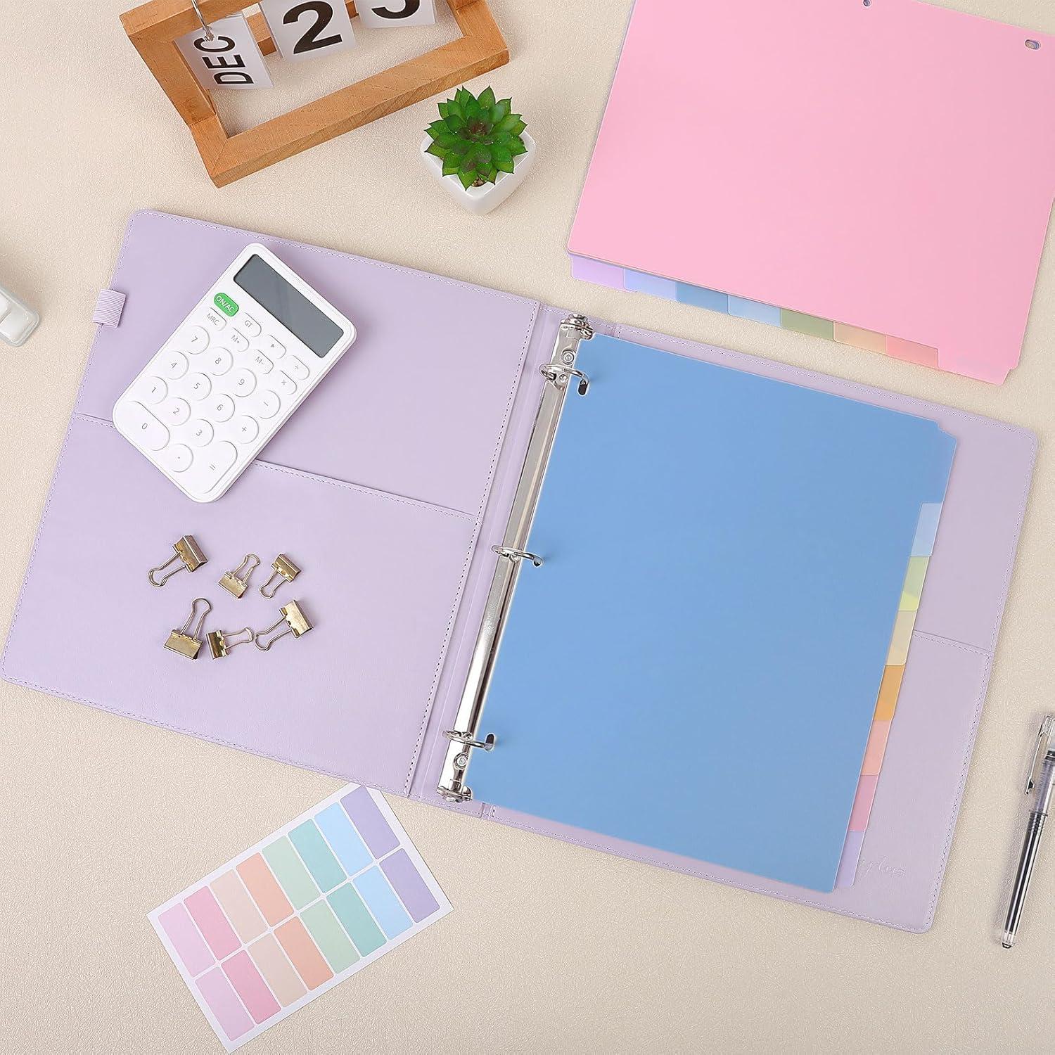 Divisores de Plástico SKYDUE 8 Pestañas para Carpeta 3 Anillas