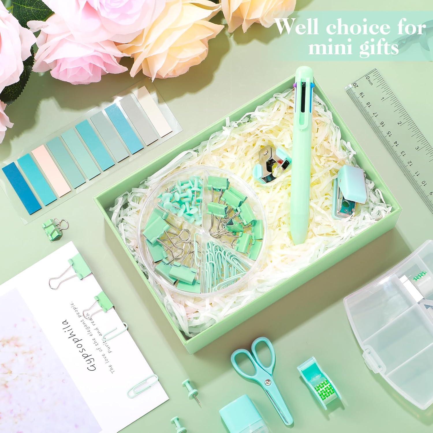 Kit de Suministros de Oficina Mini AuroraY Verde 15 Piezas