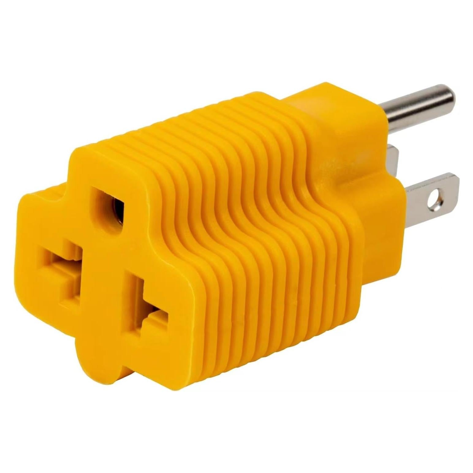 Adaptador de Enchufe CA 15A 125V a 20A 250V Nema 5-15P Amarillo