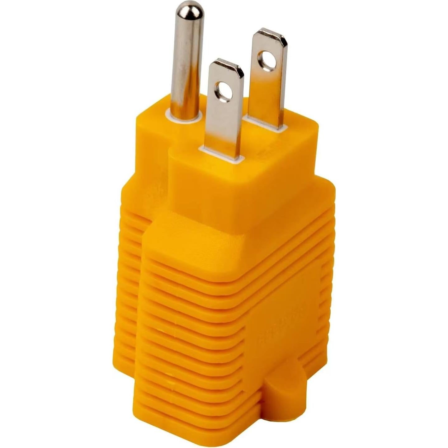 Adaptador de Enchufe CA 15A 125V a 20A 250V Nema 5-15P Amarillo