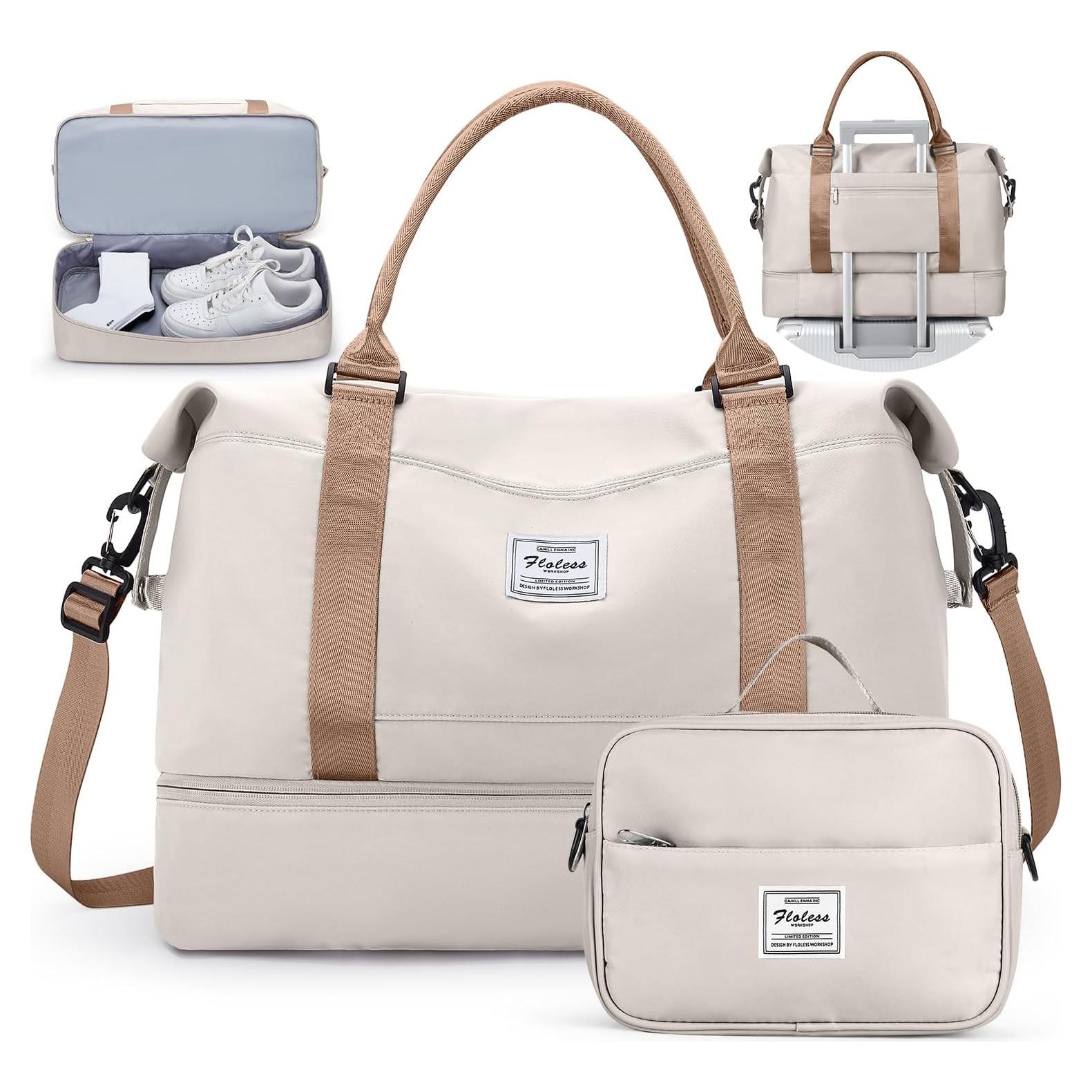 Bolsa de viaje tipo duffel HYC00 con compartimento para zapatos 47x35.8x21.9 cm