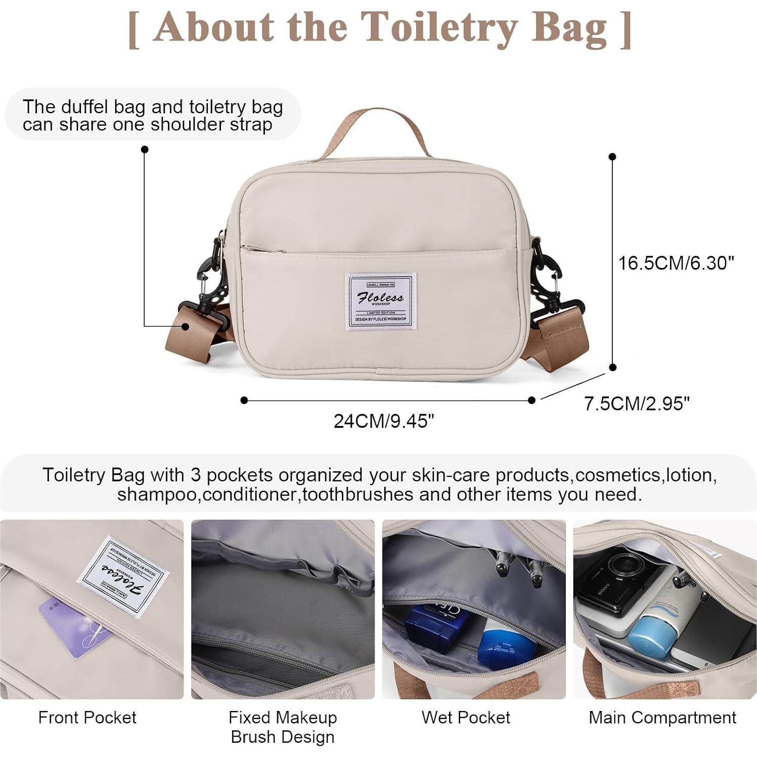 Bolsa de viaje tipo duffel HYC00 con compartimento para zapatos 47x35.8x21.9 cm