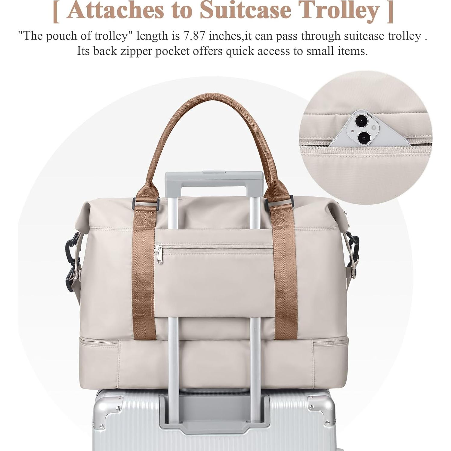 Bolsa de viaje tipo duffel HYC00 con compartimento para zapatos 47x35.8x21.9 cm