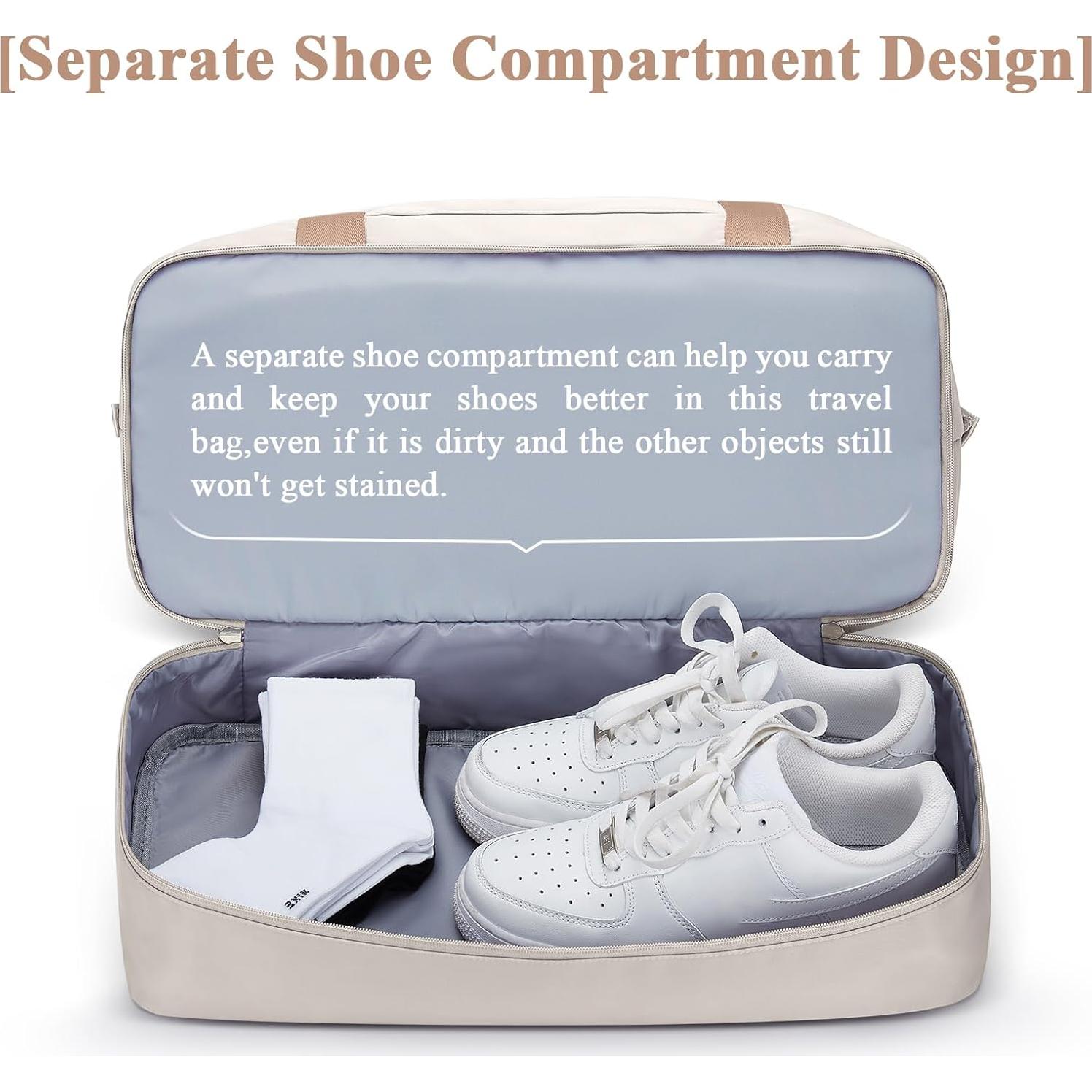 Bolsa de viaje tipo duffel HYC00 con compartimento para zapatos 47x35.8x21.9 cm