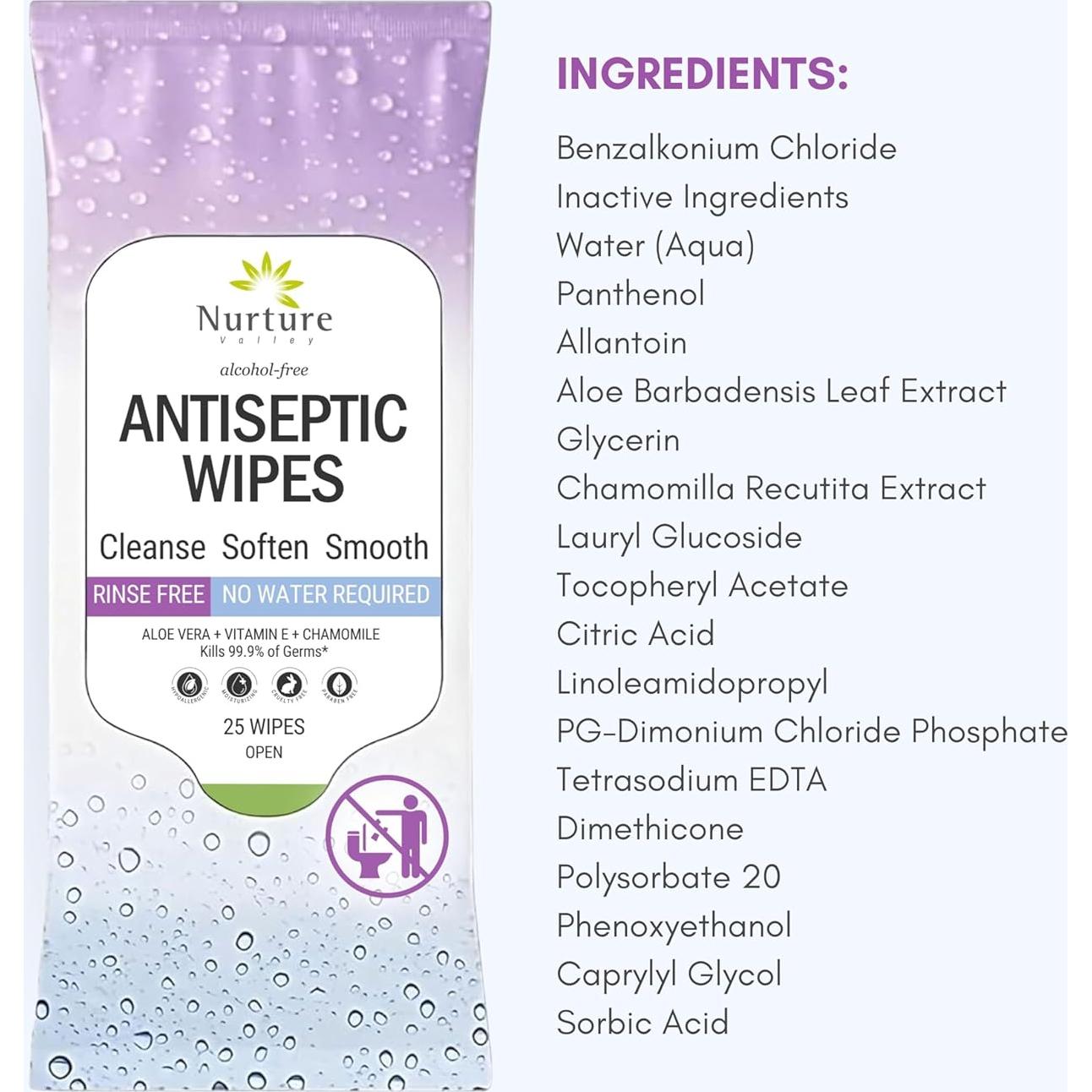 Toallitas Antibacteriales Nurture XL Sin Alcohol 60 Unidades