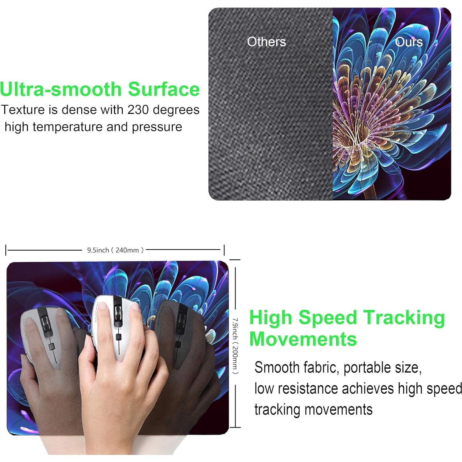 Alfombrilla de Ratón SHALYSONG 3D Flores 240x200mm Antideslizante